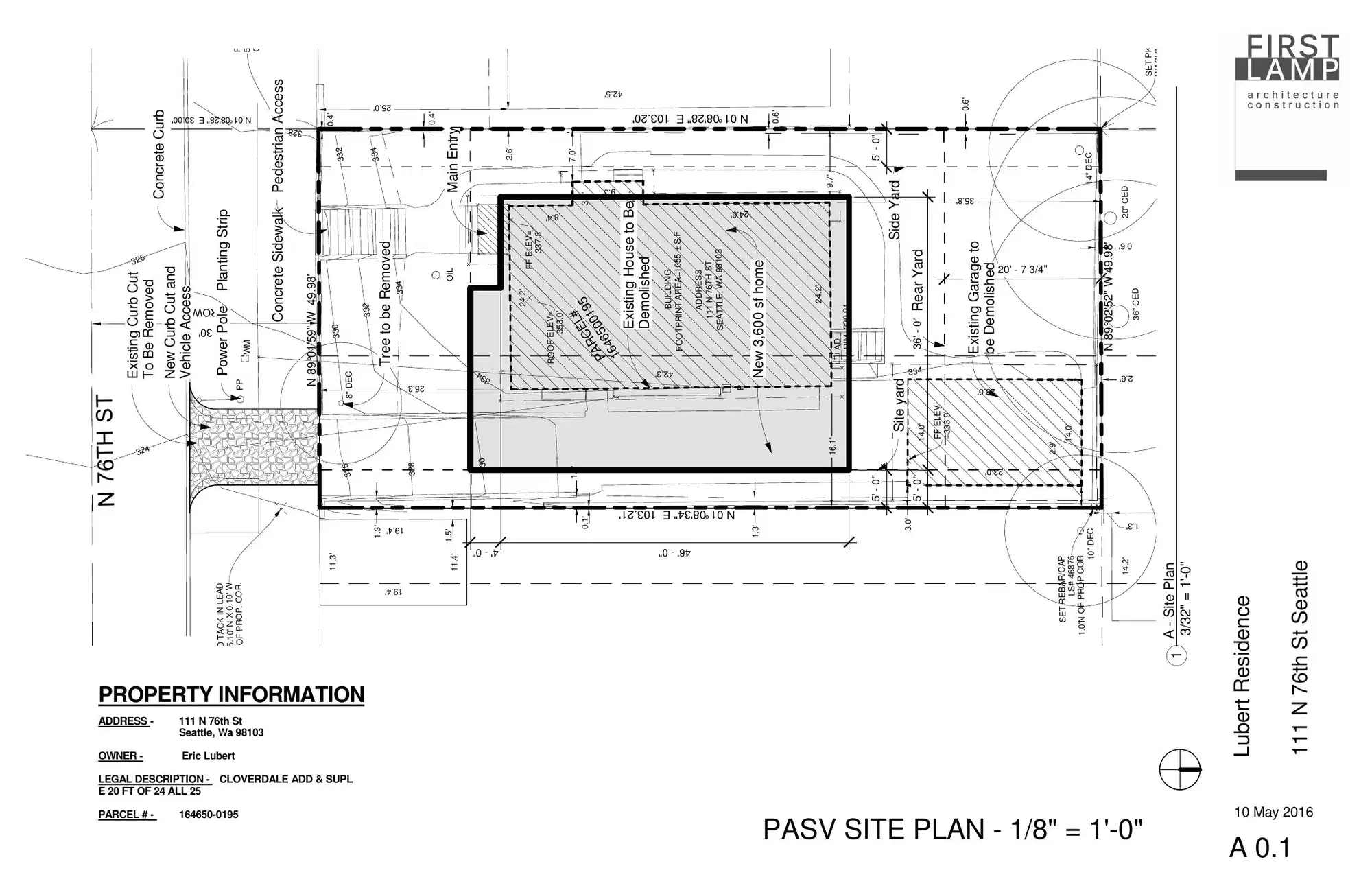 Site plan for 111 N 76th St