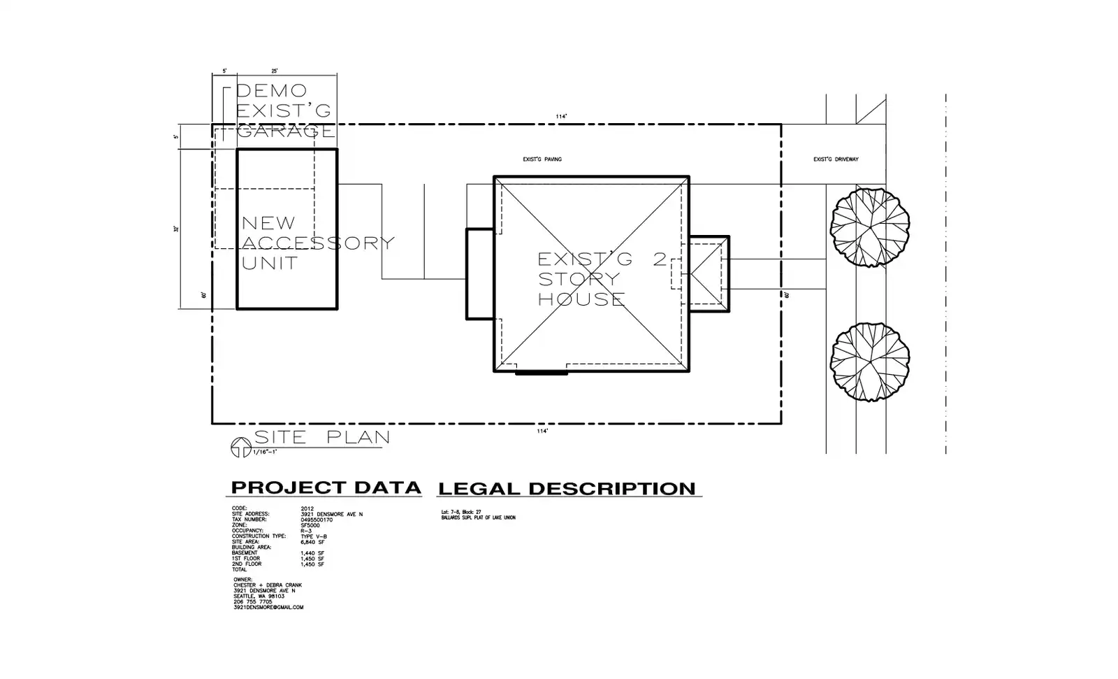 Site plan for 3921 Densmore Ave N