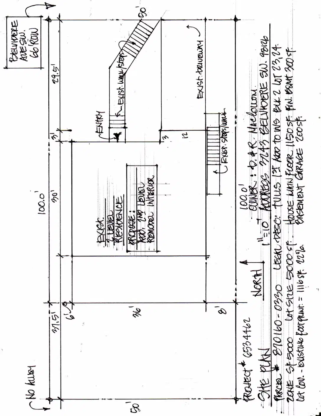 Site plan for 3243 Belvidere Ave SW