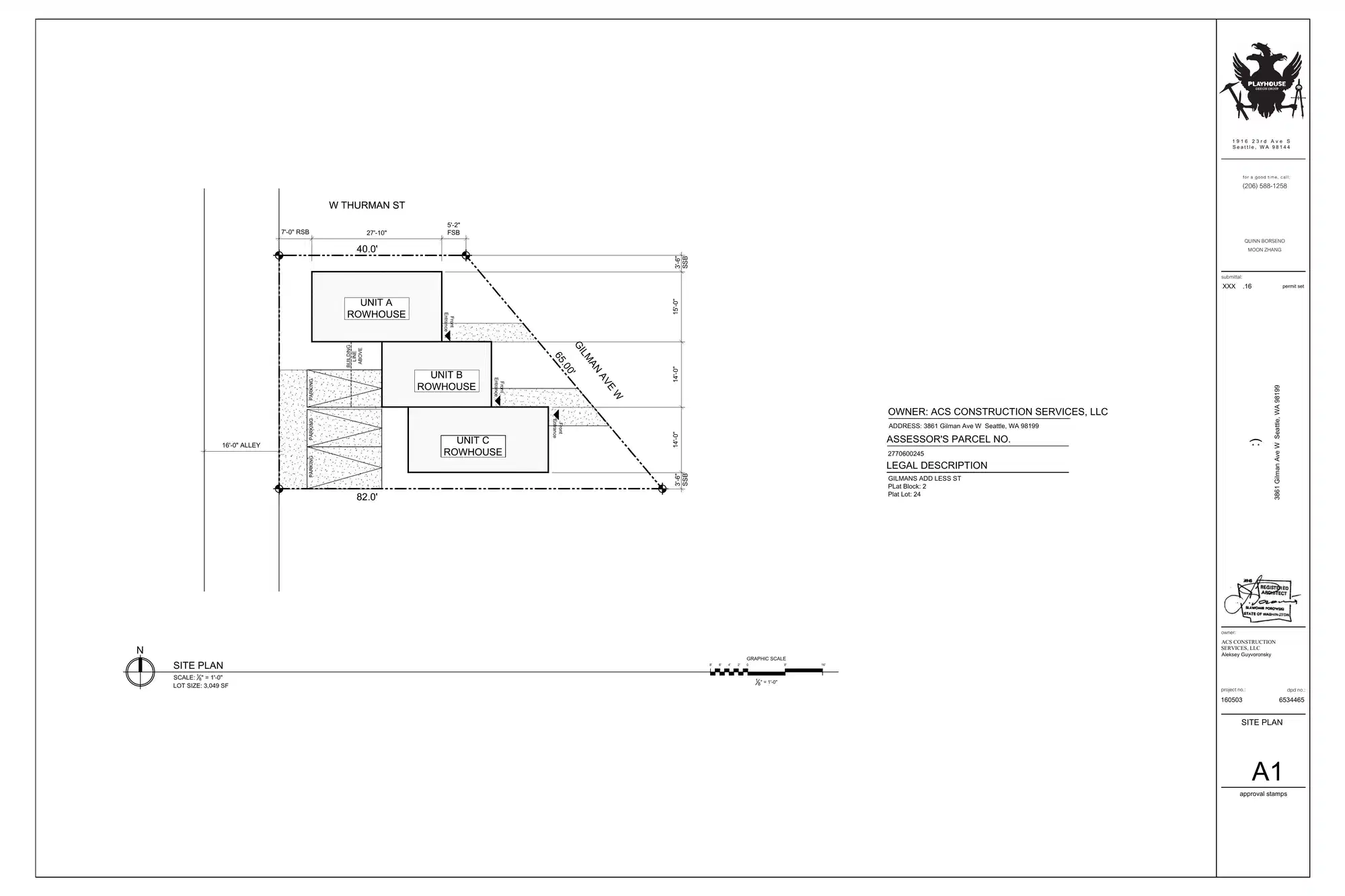 Site plan for 3861 Gilman Ave W