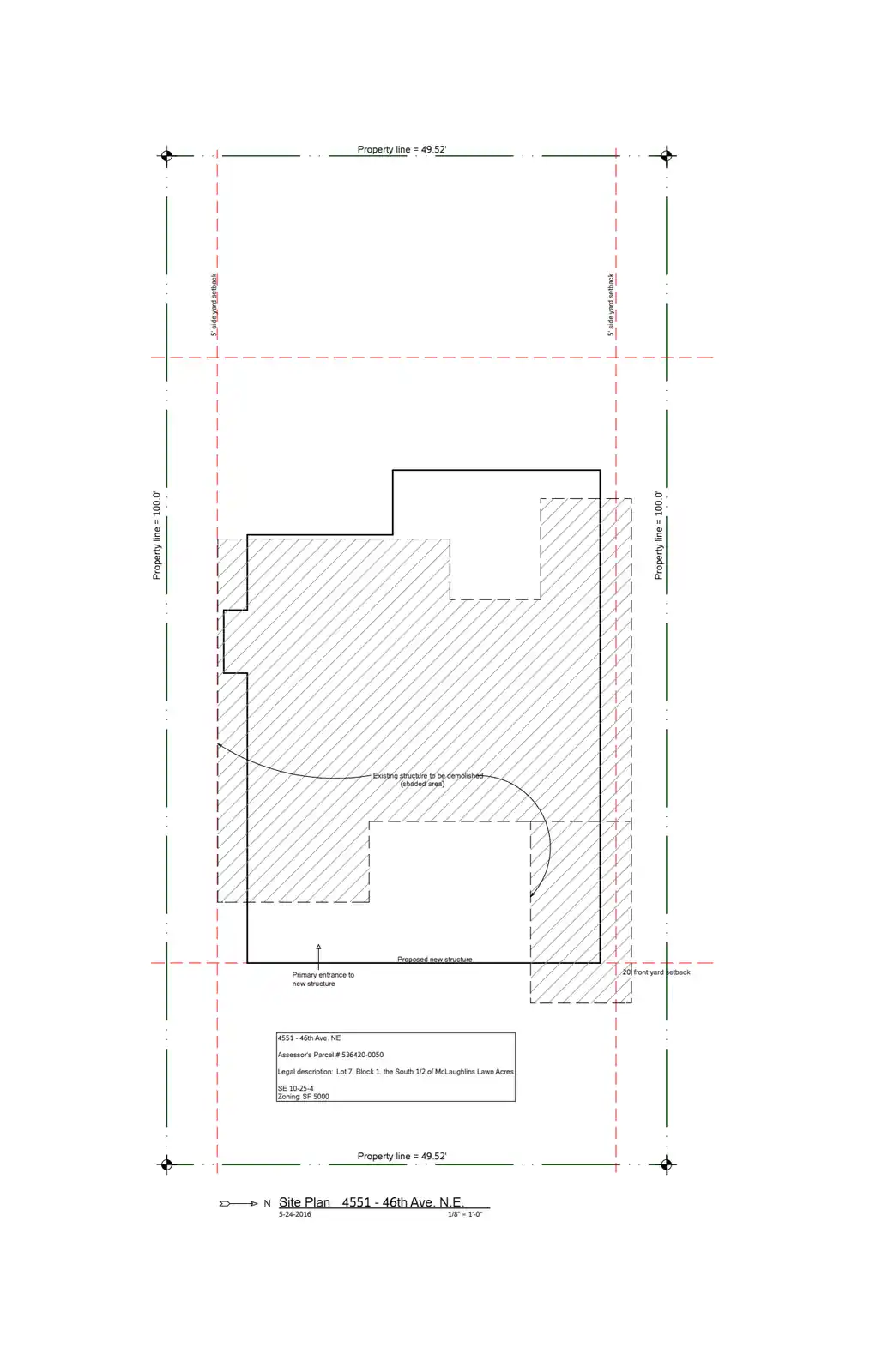 Site plan for 4551 46th Ave NE