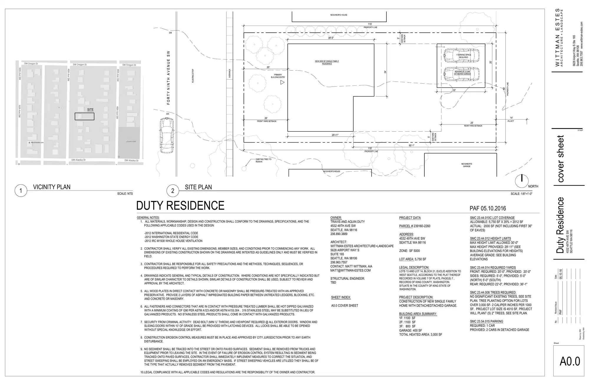 Site plan for 4532 49th Ave SW