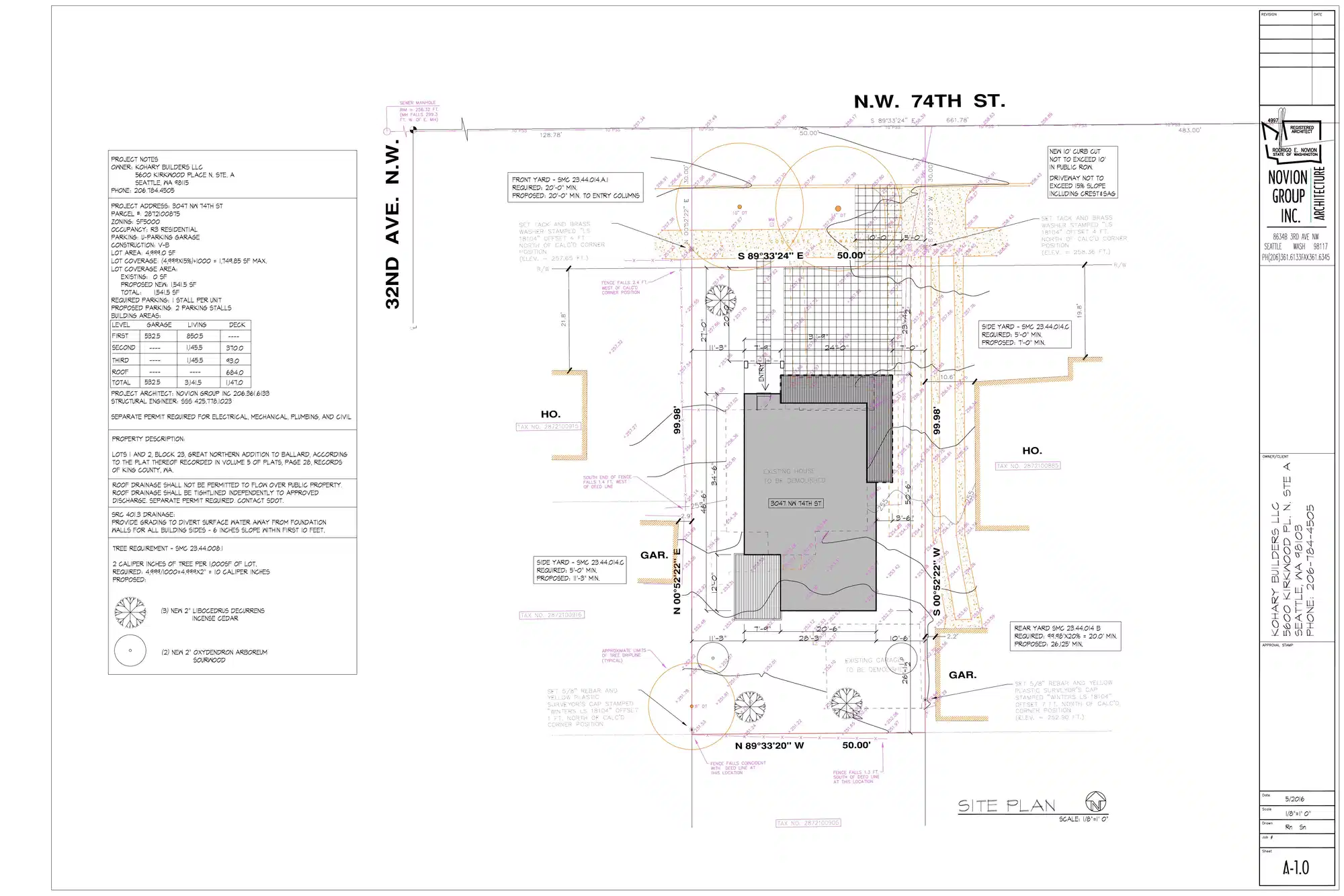 Site plan for 3047 NW 74th St