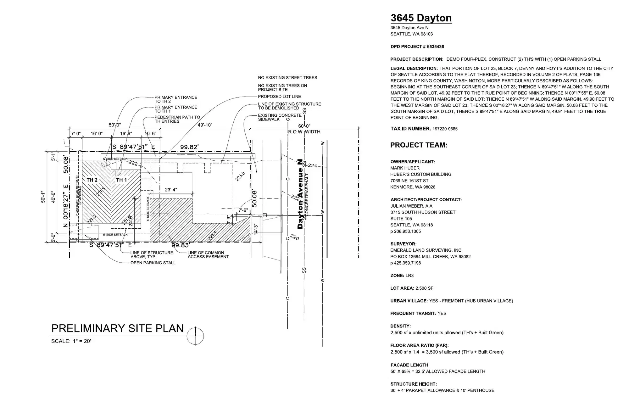 Site plan for 3645 Dayton Ave N