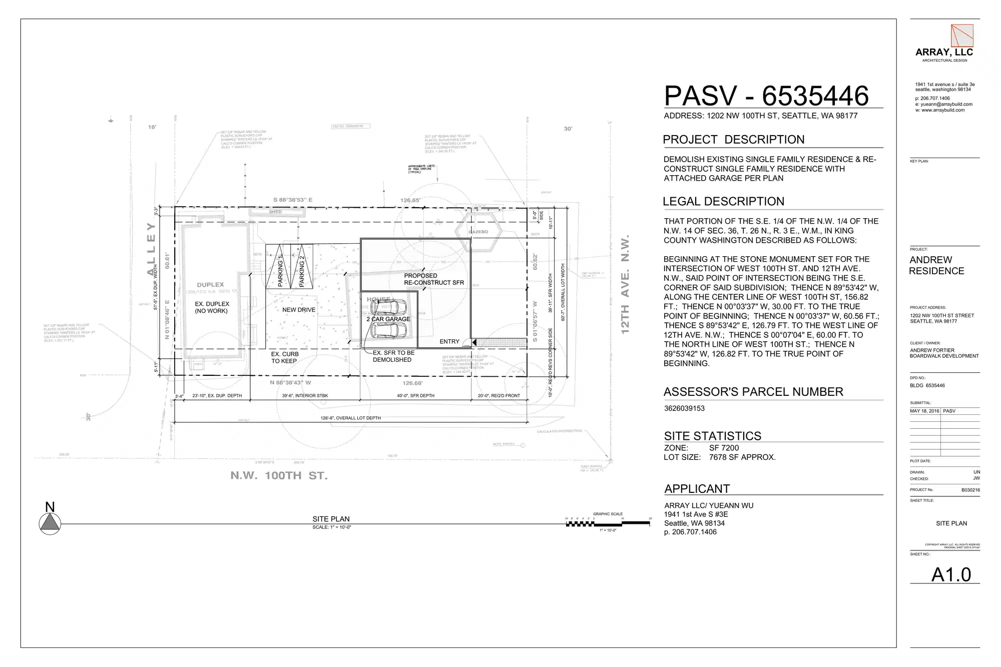 Site plan for 1202 NW 100th St