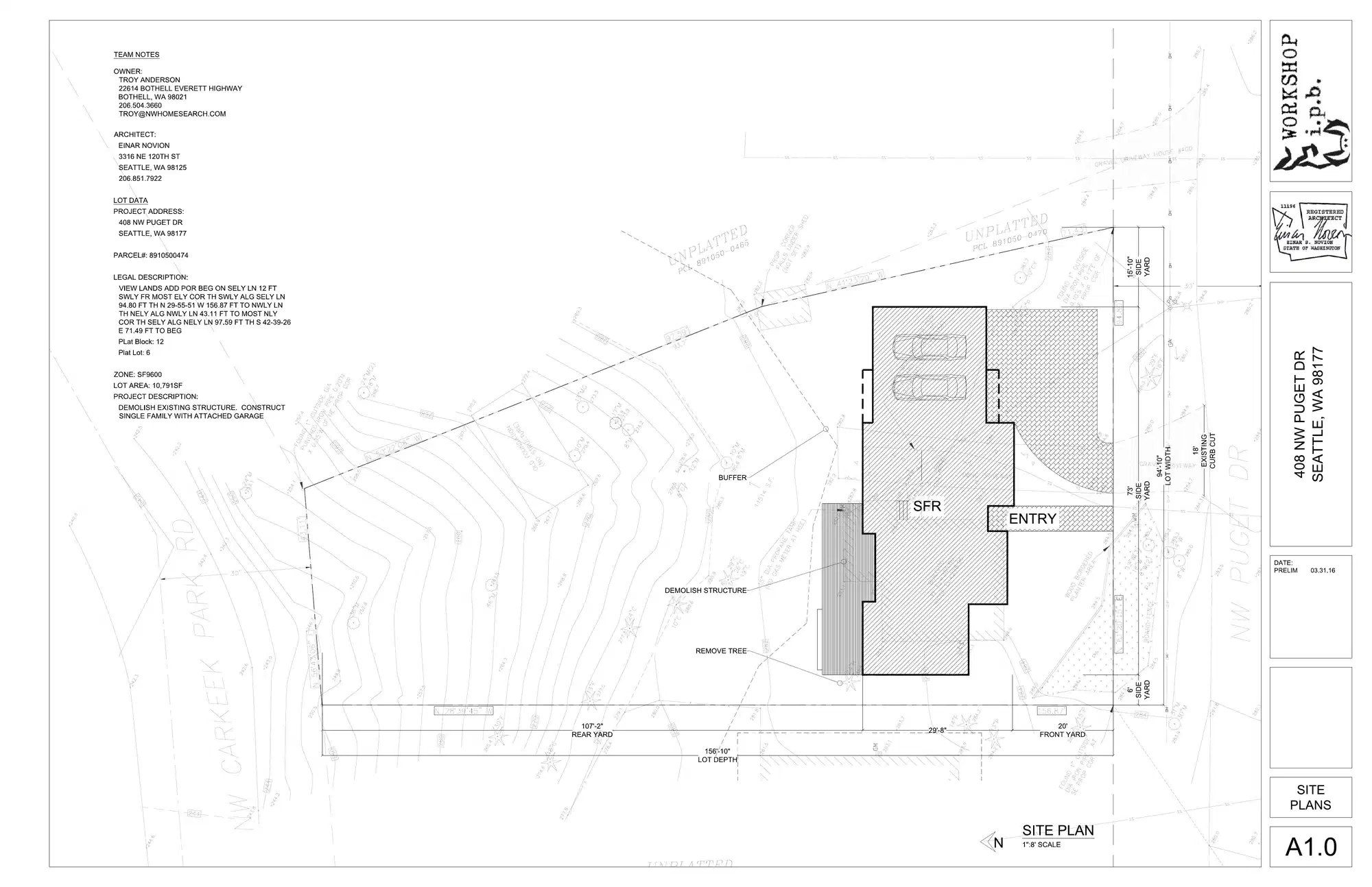 Site plan for 408 NW Puget Dr