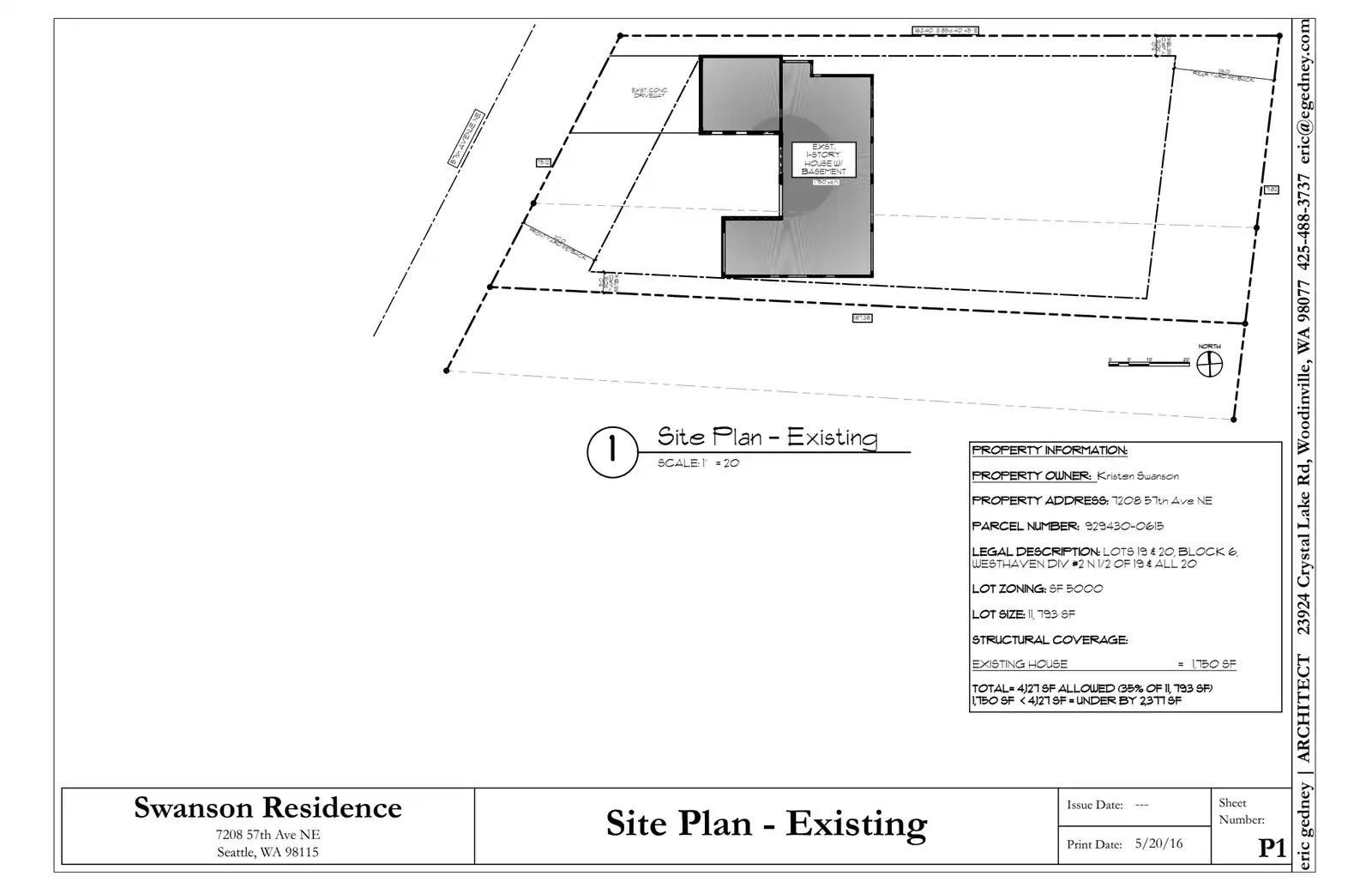Site plan for 7208 57th Ave NE