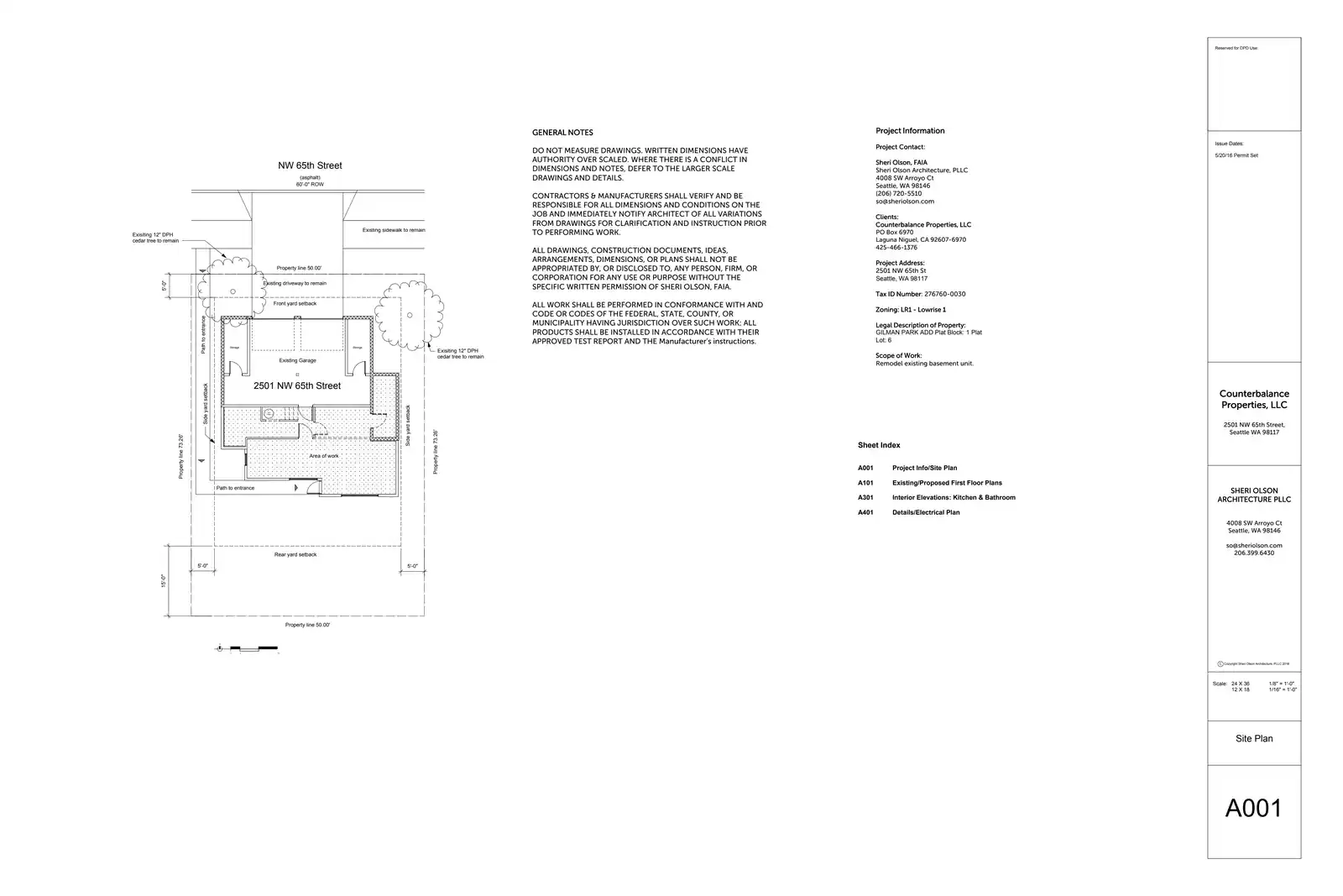 Site plan for 2501 NW 65th St