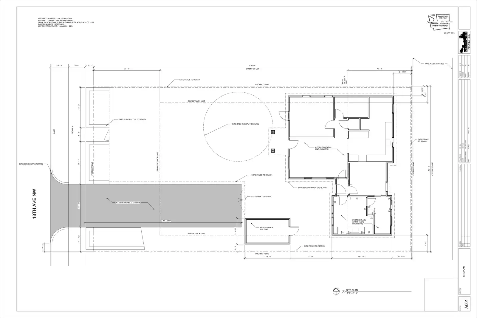 Site plan for 7706 18th Ave NW