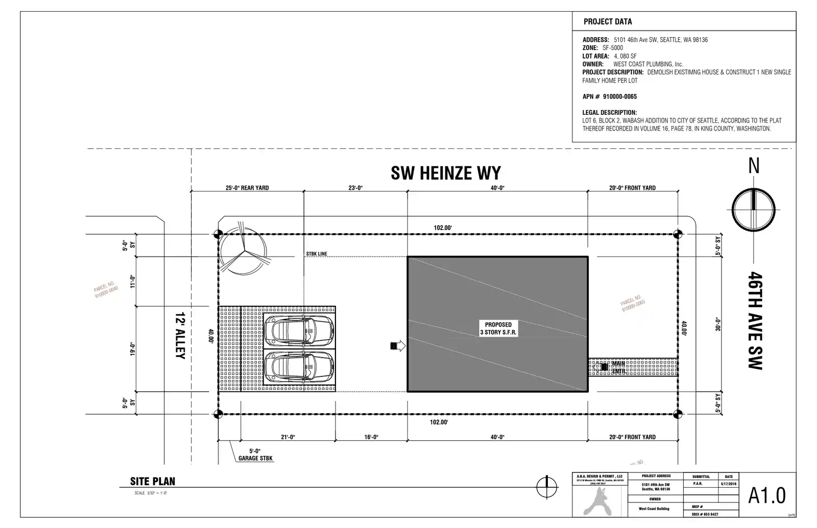 Site plan for 5101 46th Ave SW
