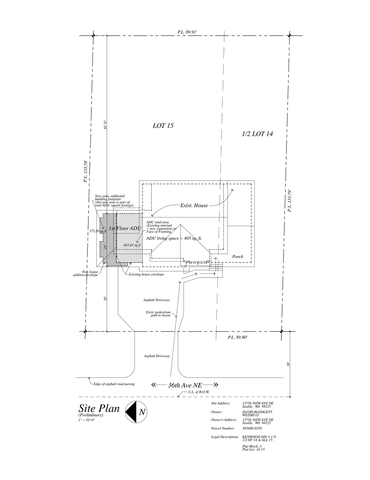 Site plan for 13726 36th Ave NE