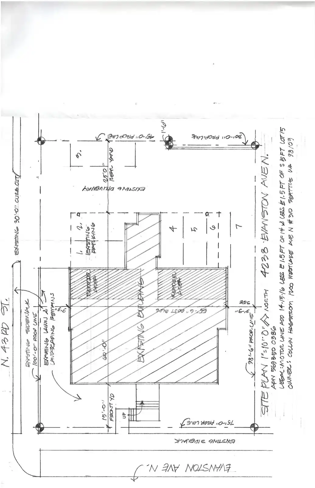 Site plan for 4238 Evanston Ave N