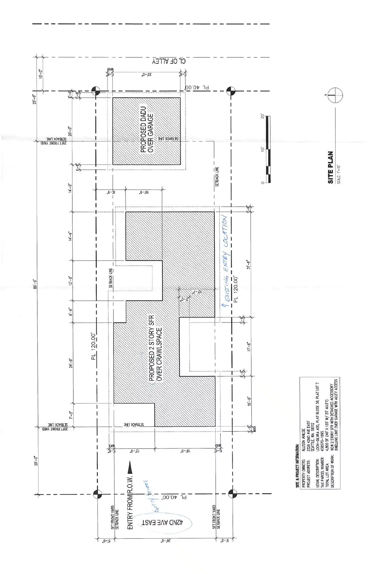 Site plan for 2320 42nd Ave E