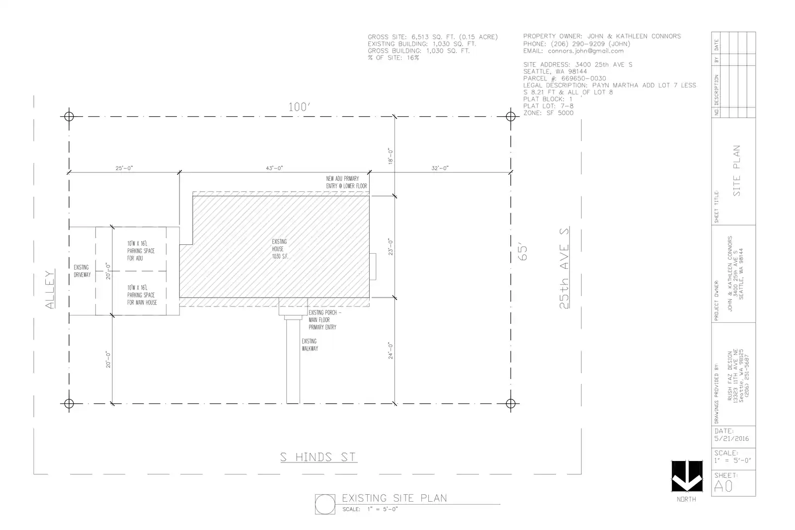 Site plan for 3400 25th Ave S