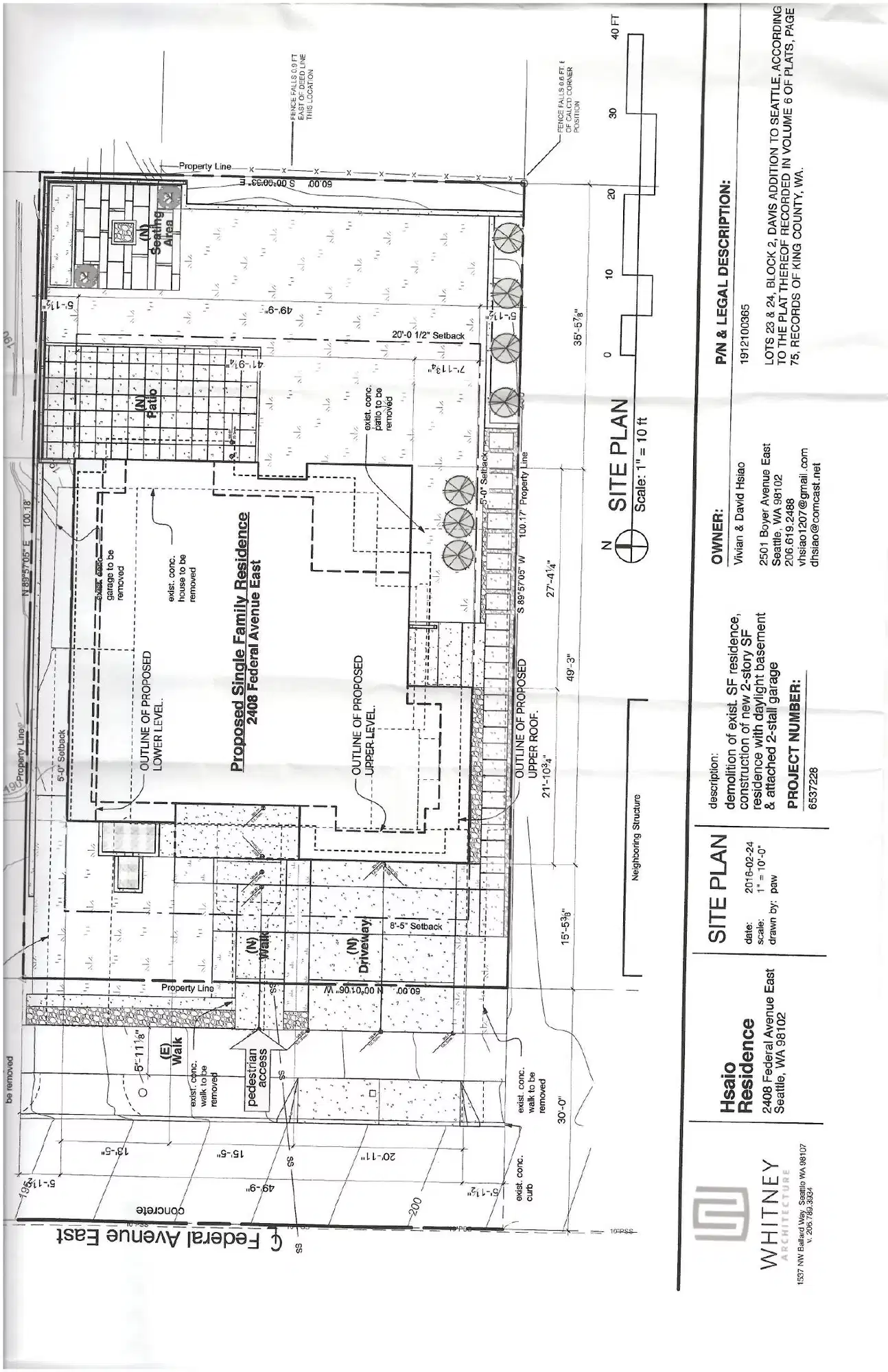 Site plan for 2408 Federal Ave E