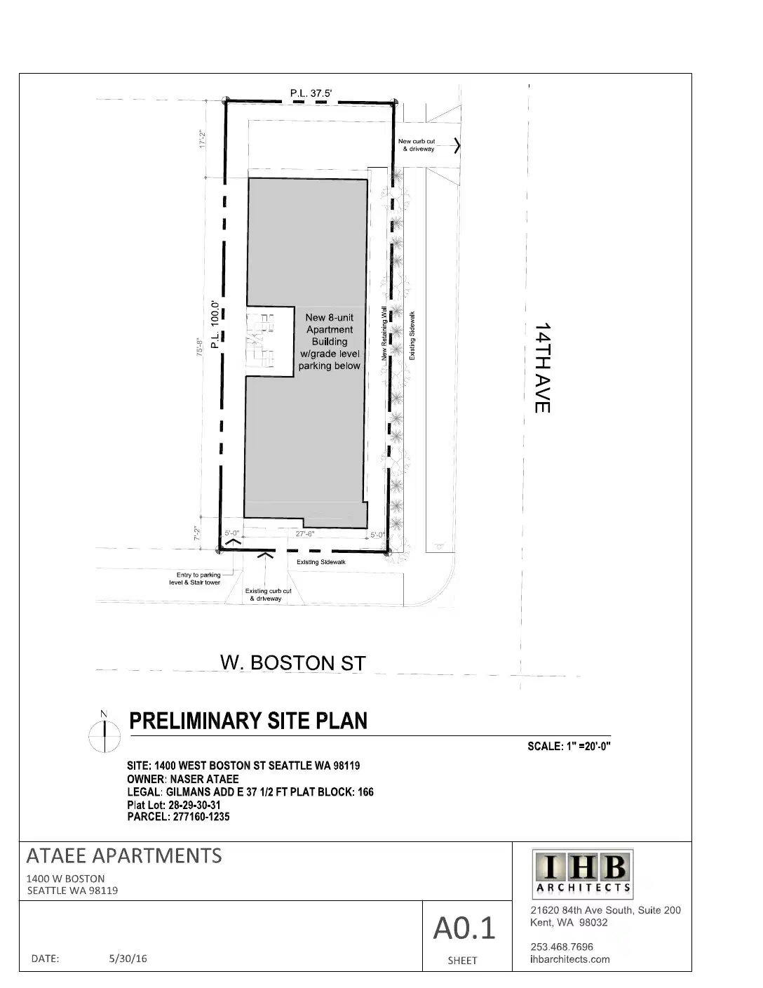 Site plan for 1400 W Boston St