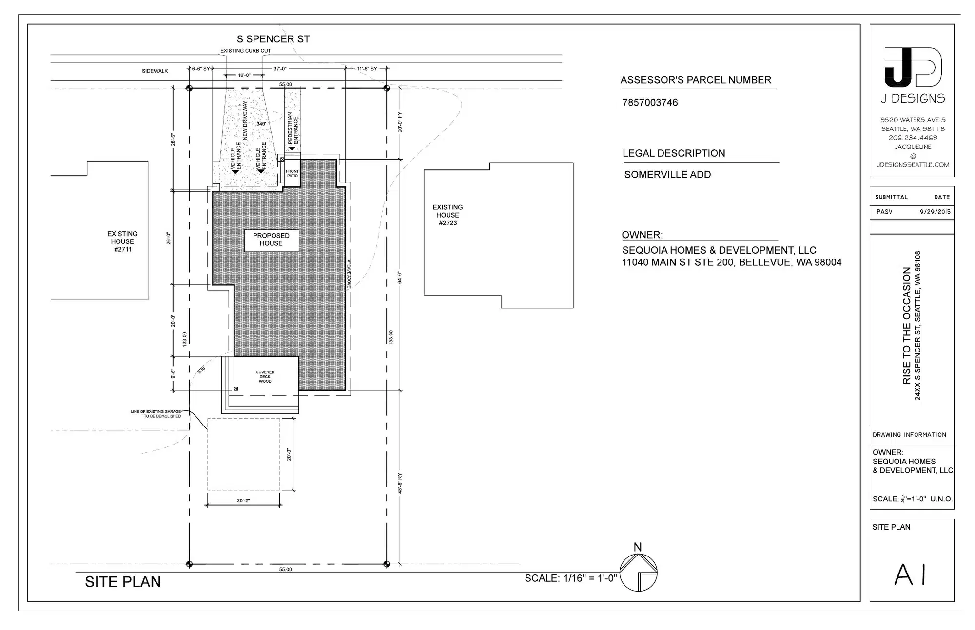 Site plan for 2417 S Spencer St