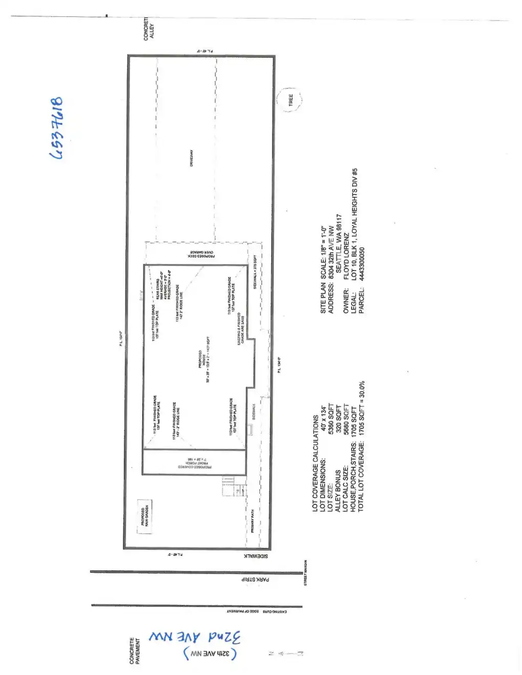 Site plan for 8304 32nd Ave NW