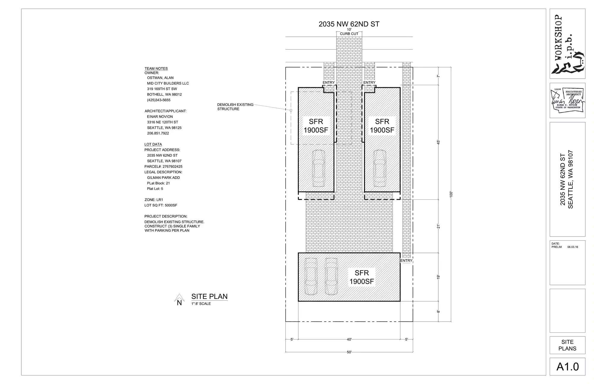 Site plan for 2035 A NW 62nd St