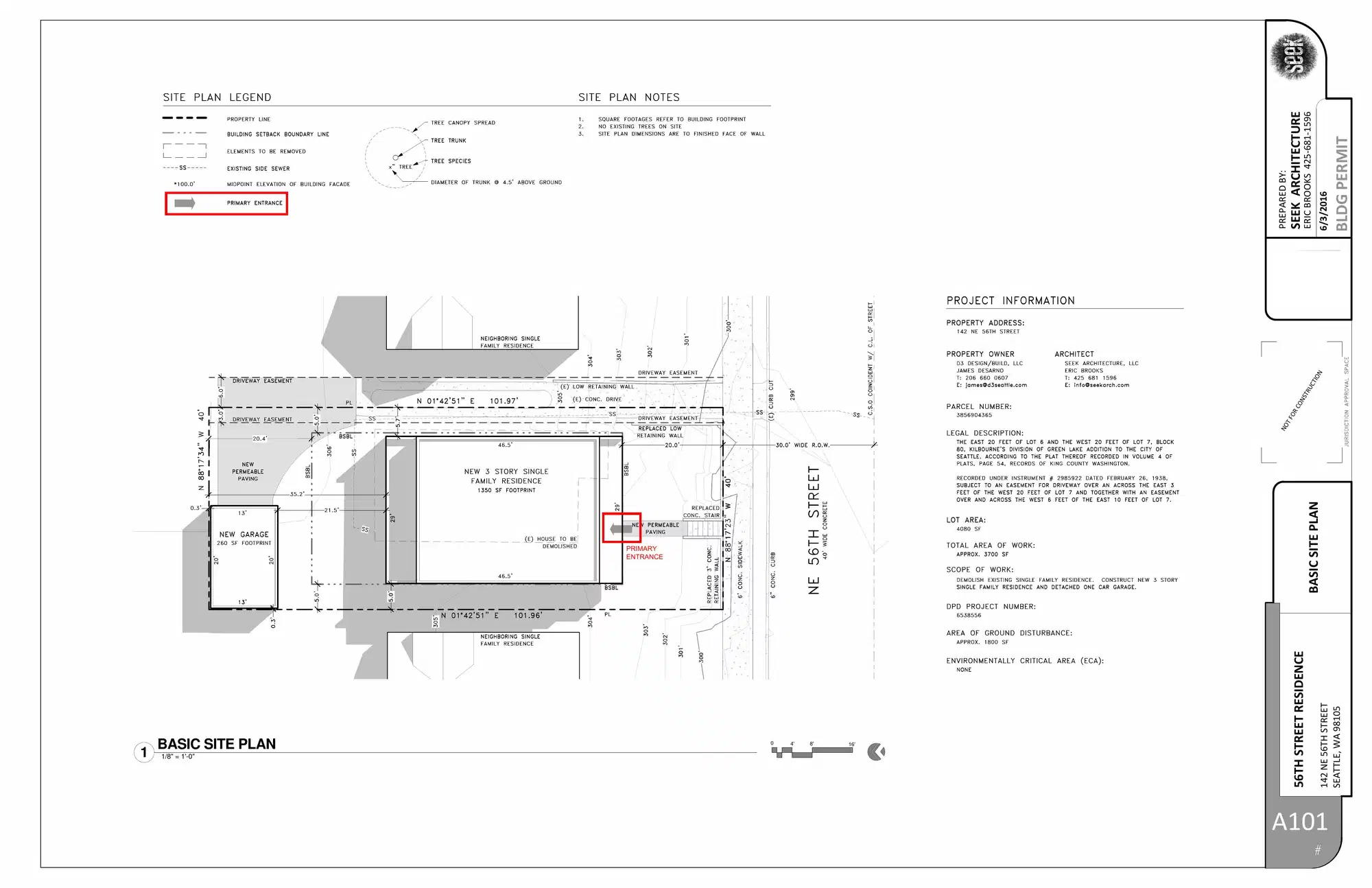 Site plan for 142 NE 56th St
