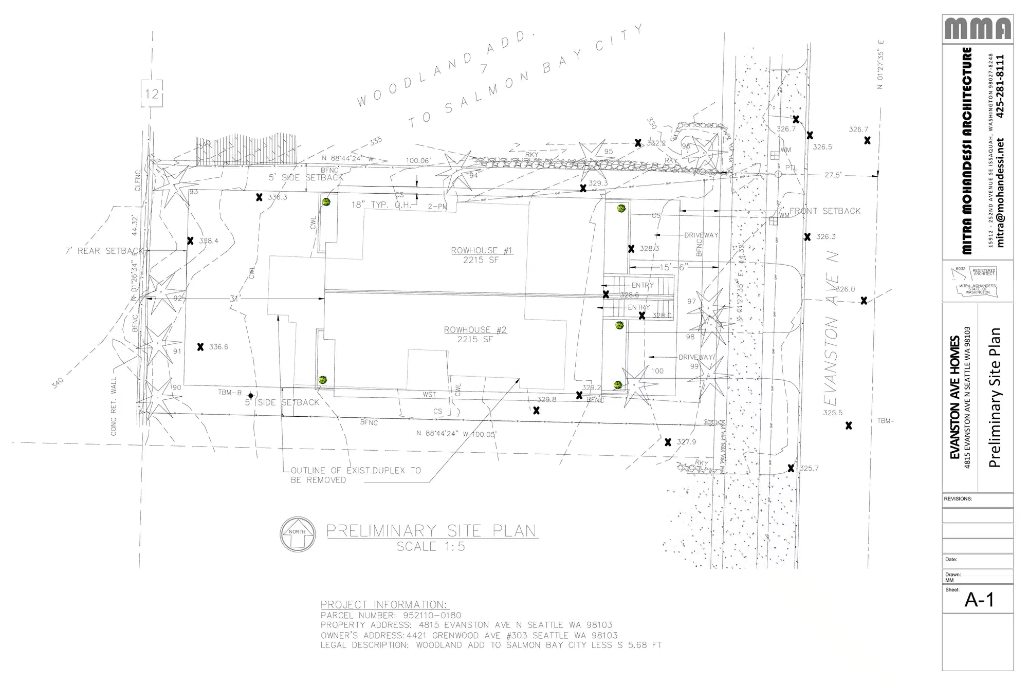 Site plan for 4815 Evanston Ave N