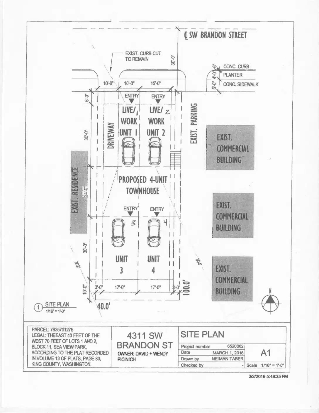 Site plan for 4309 SW Brandon St