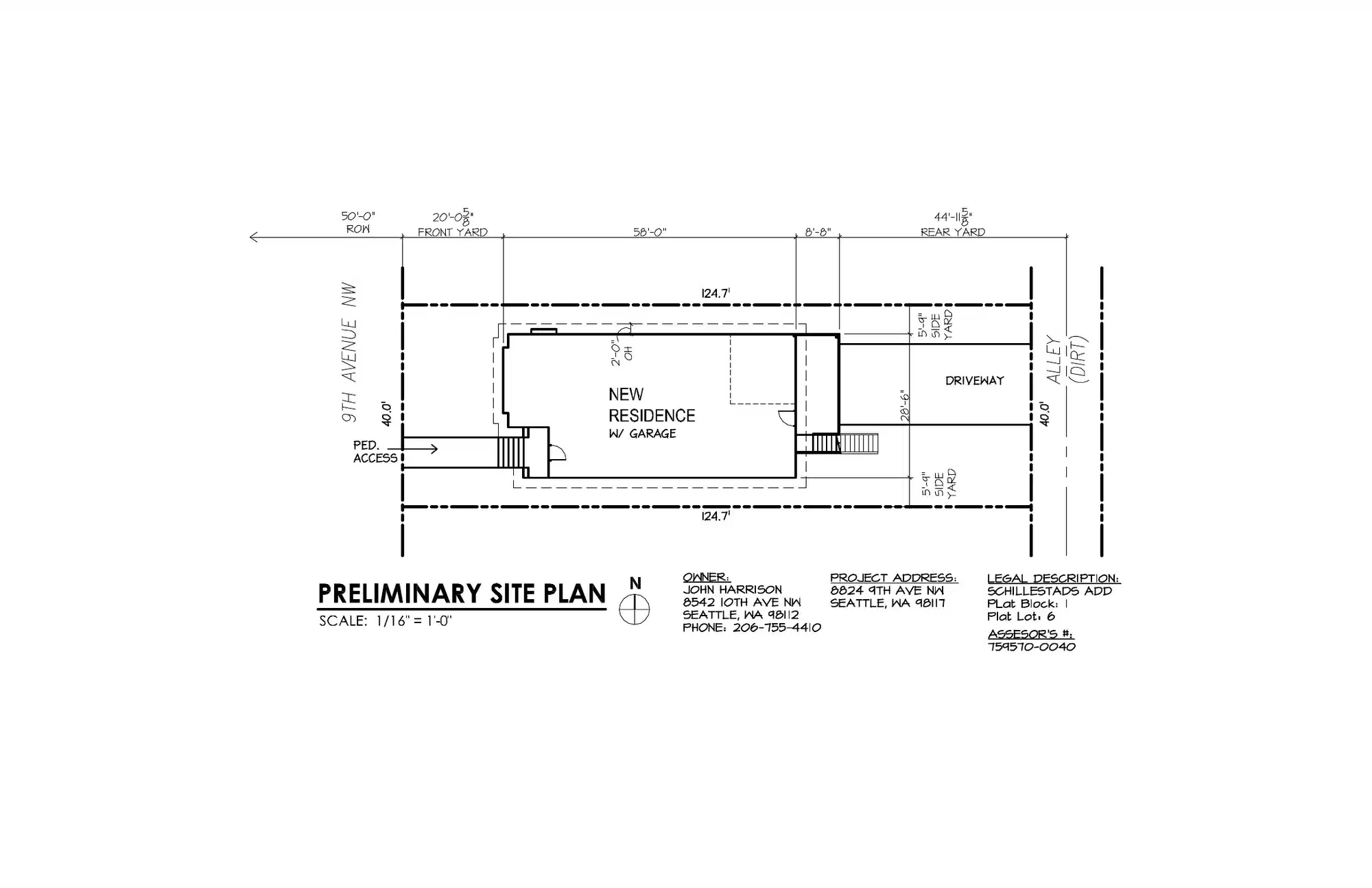 Site plan for 8824 9th Ave NW