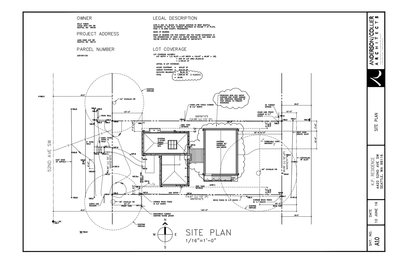 Site plan for 4420 52nd Ave SW