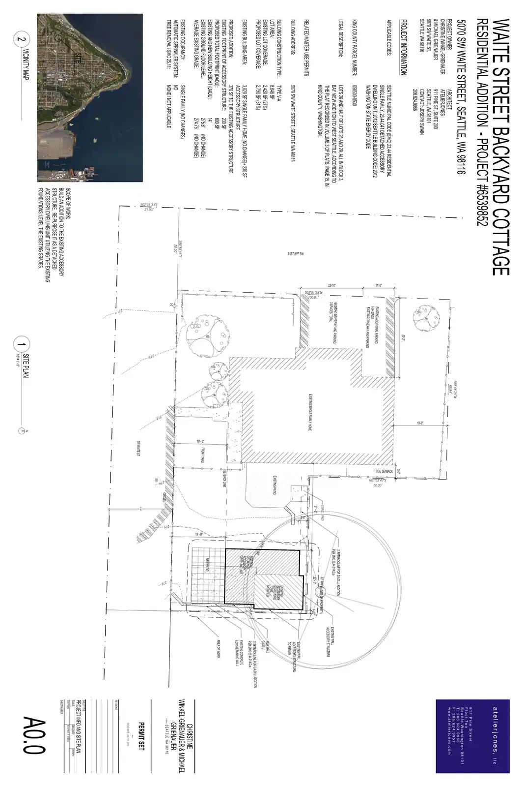 Site plan for 5070 SW Waite St