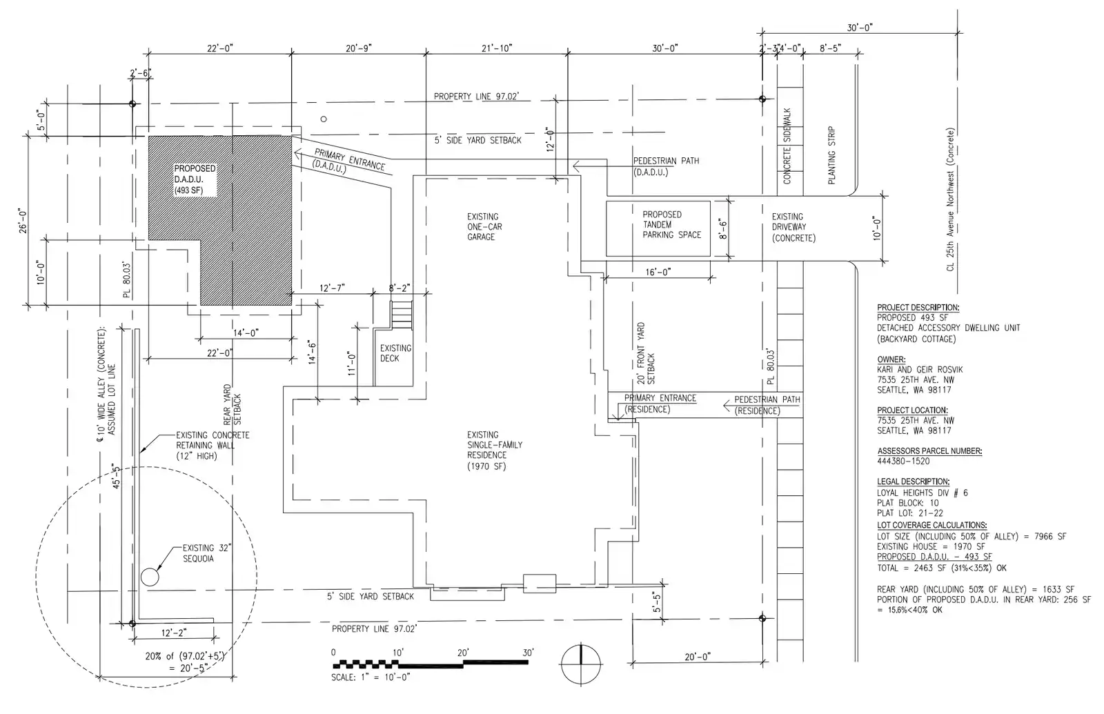 Site plan for 7535 25th Ave NW