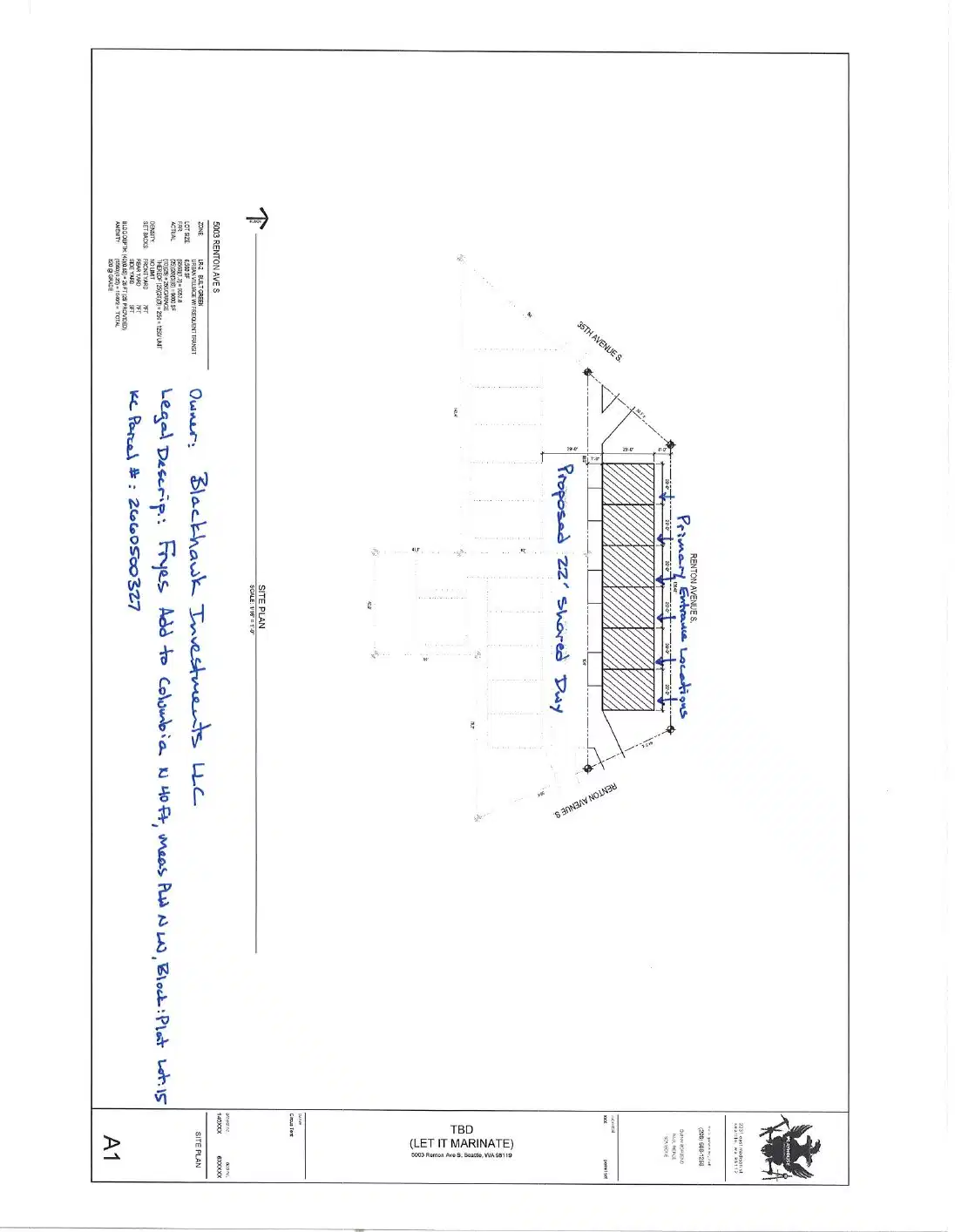 Site plan for 5003 Renton Ave S