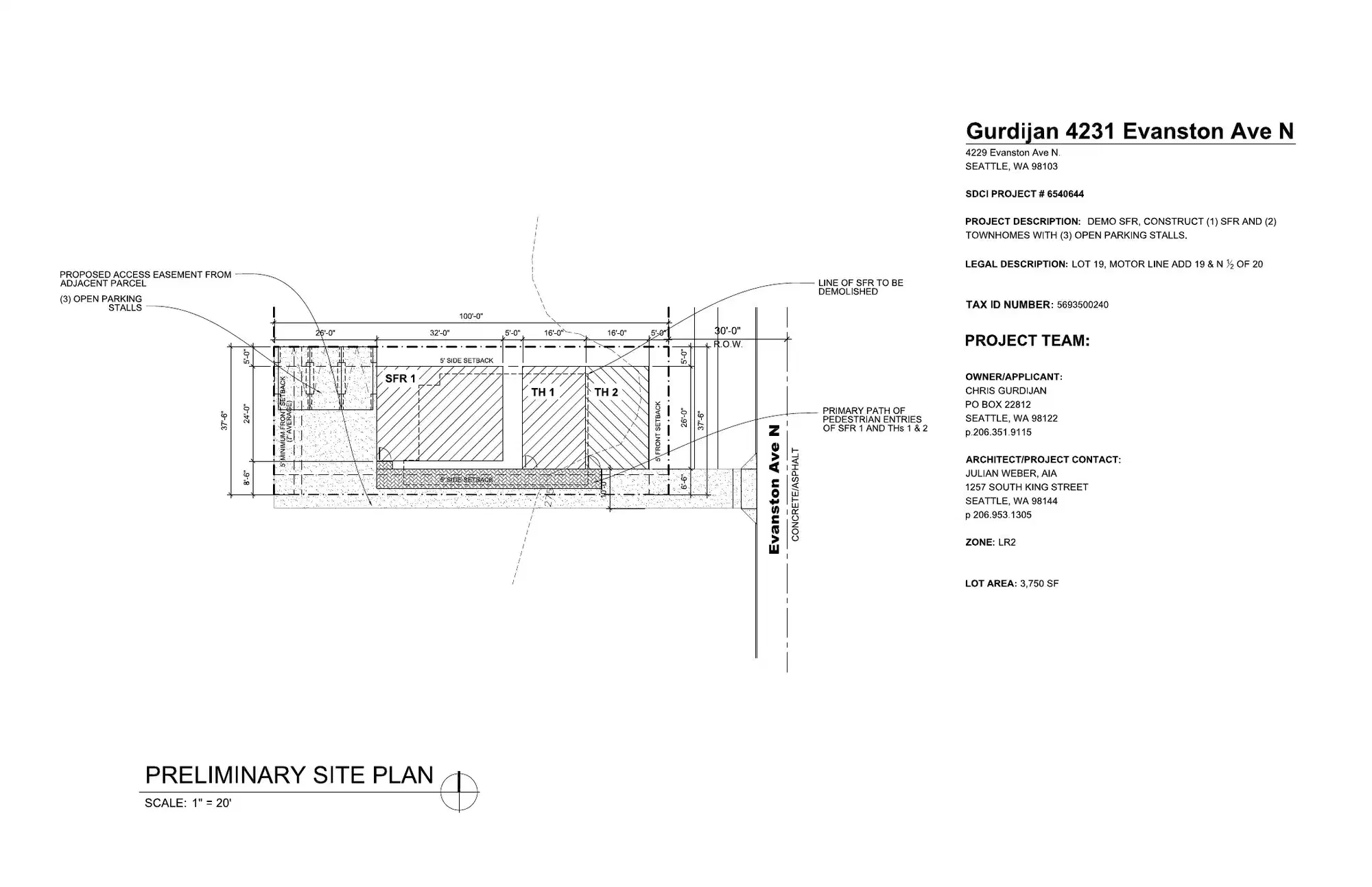 Site plan for 4229 Evanston Ave N