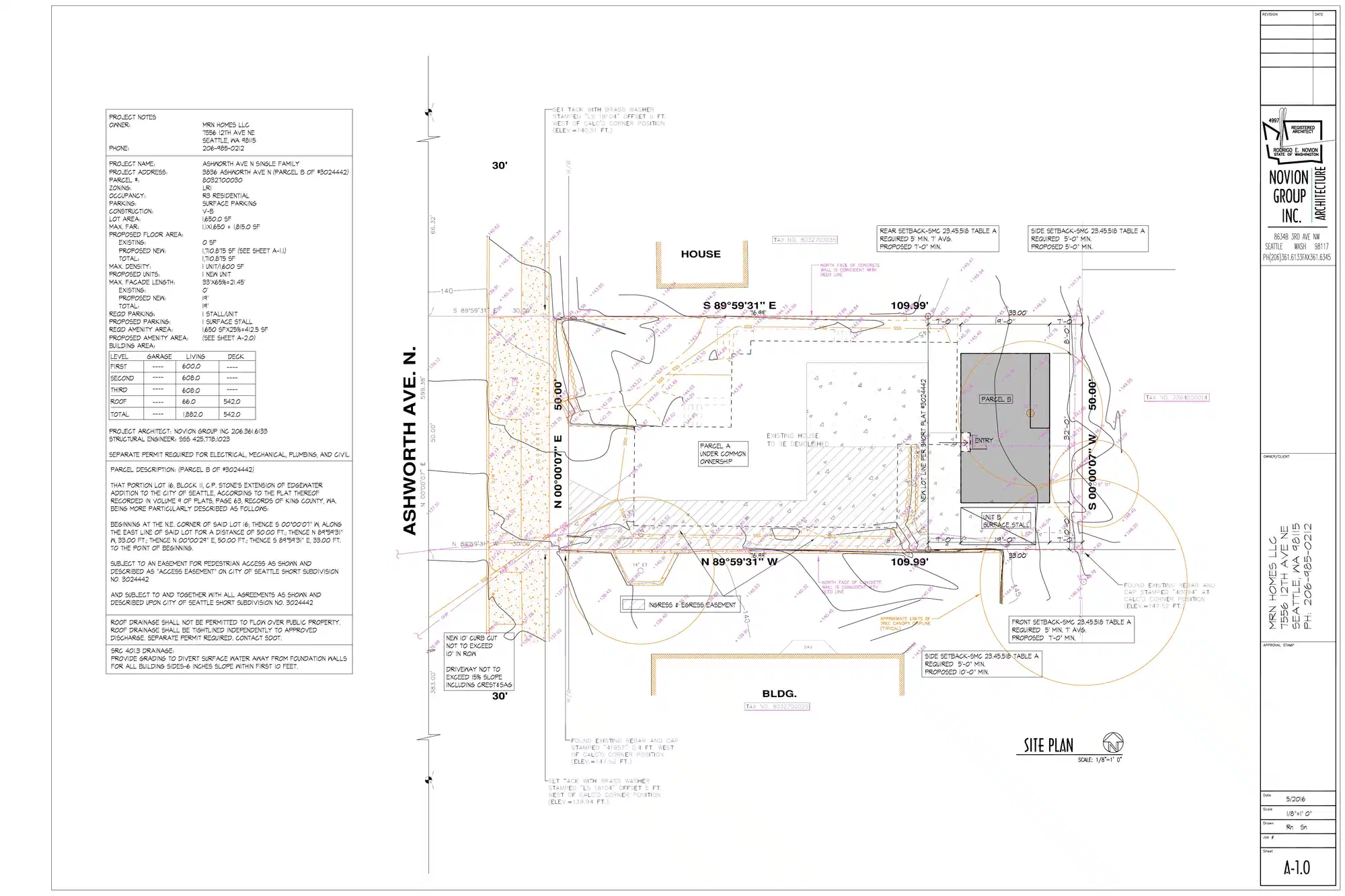 Site plan for 3836 Ashworth Ave N