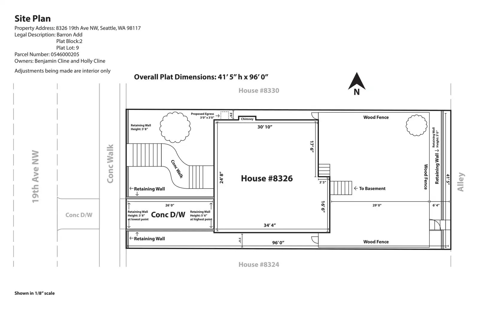 Site plan for 8326 19th Ave NW