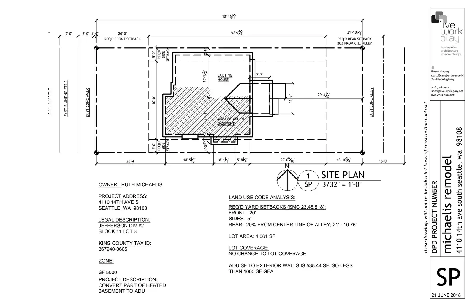 Site plan for 4110 14th Ave S