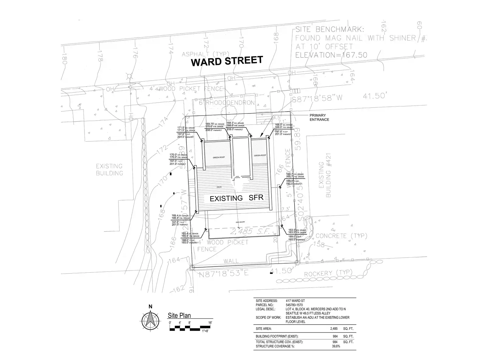 Site plan for 417 Ward St