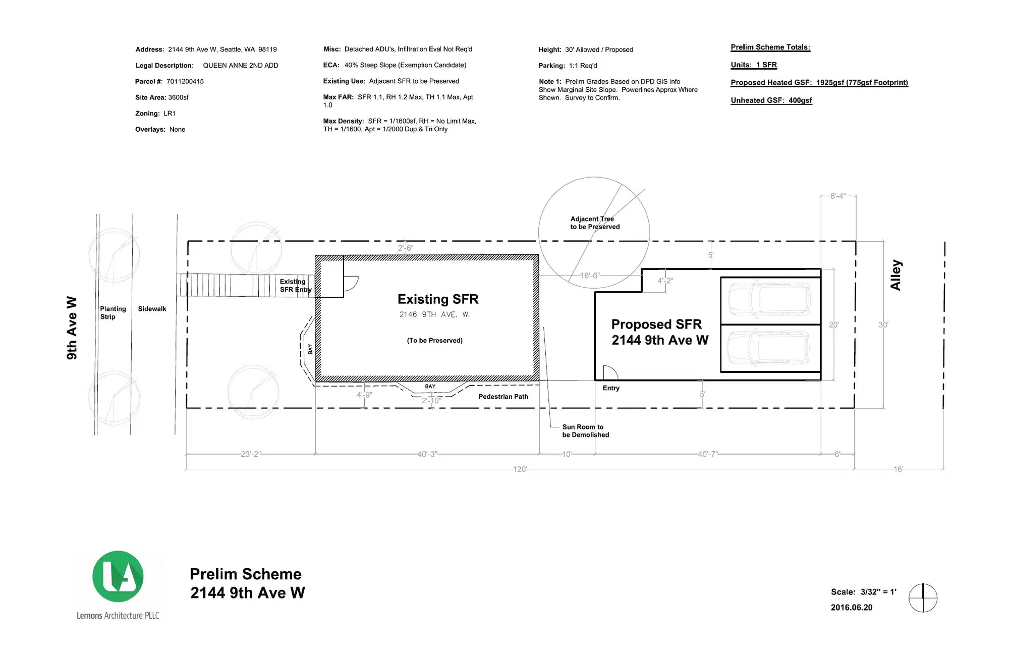 Site plan for 2144 9th Ave W