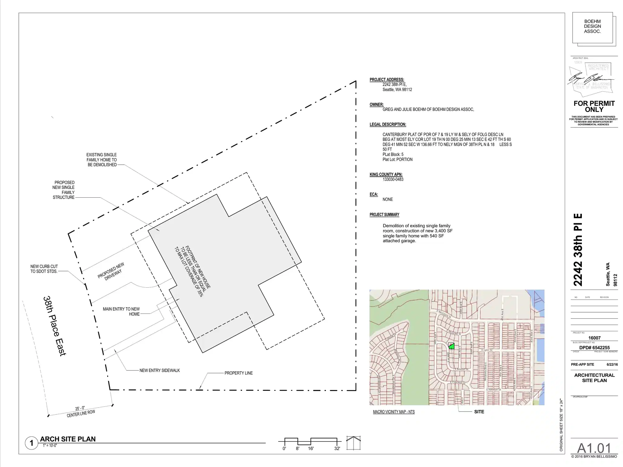 Site plan for 2242 38th Pl E