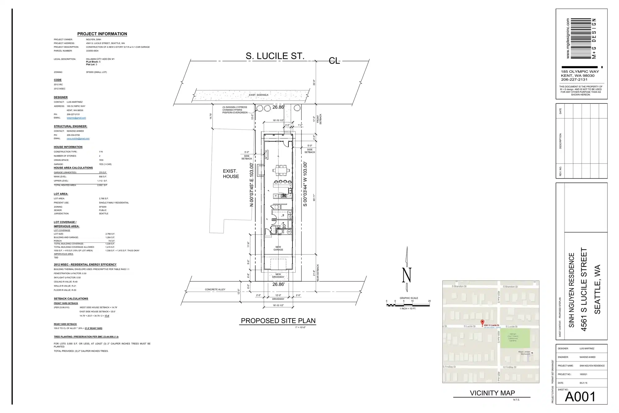 Site plan for 4561 S Lucile St