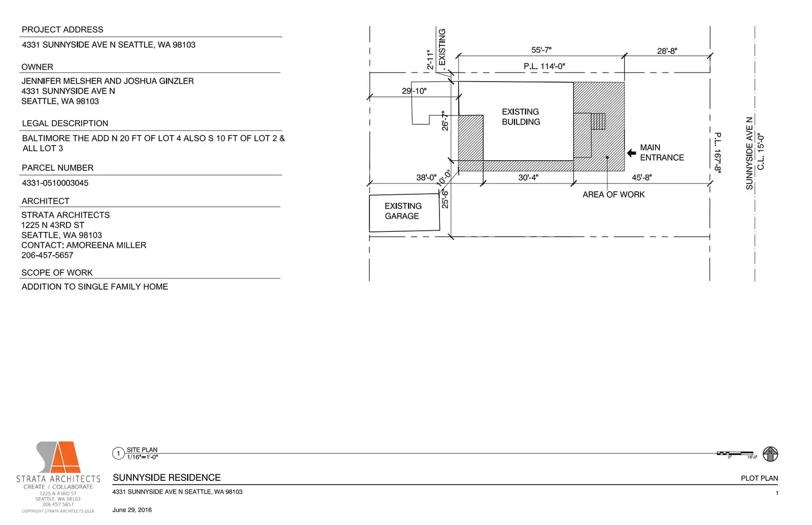Site plan for 4331 Sunnyside Ave N