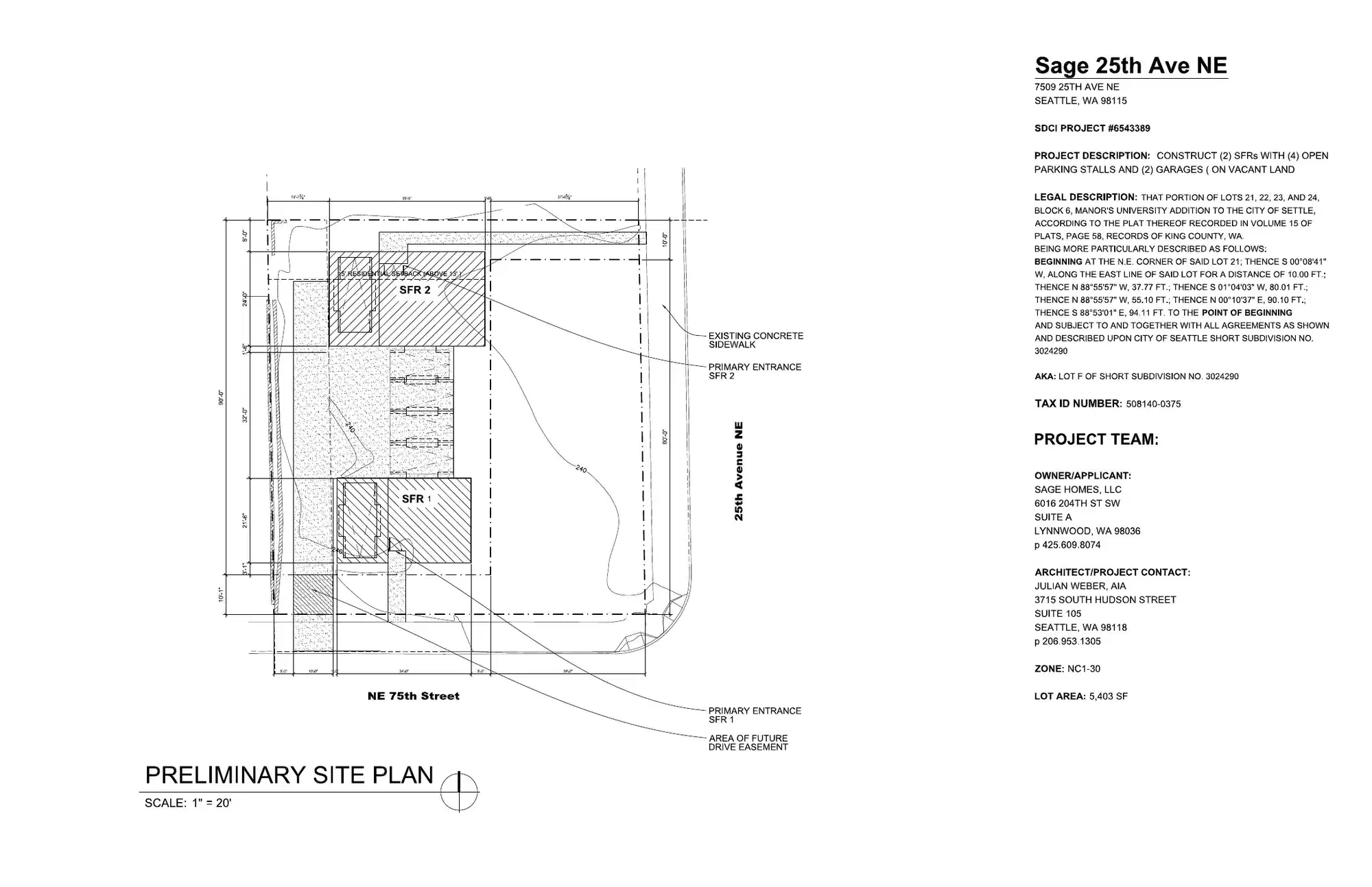 Site plan for 2410 NE 75th St