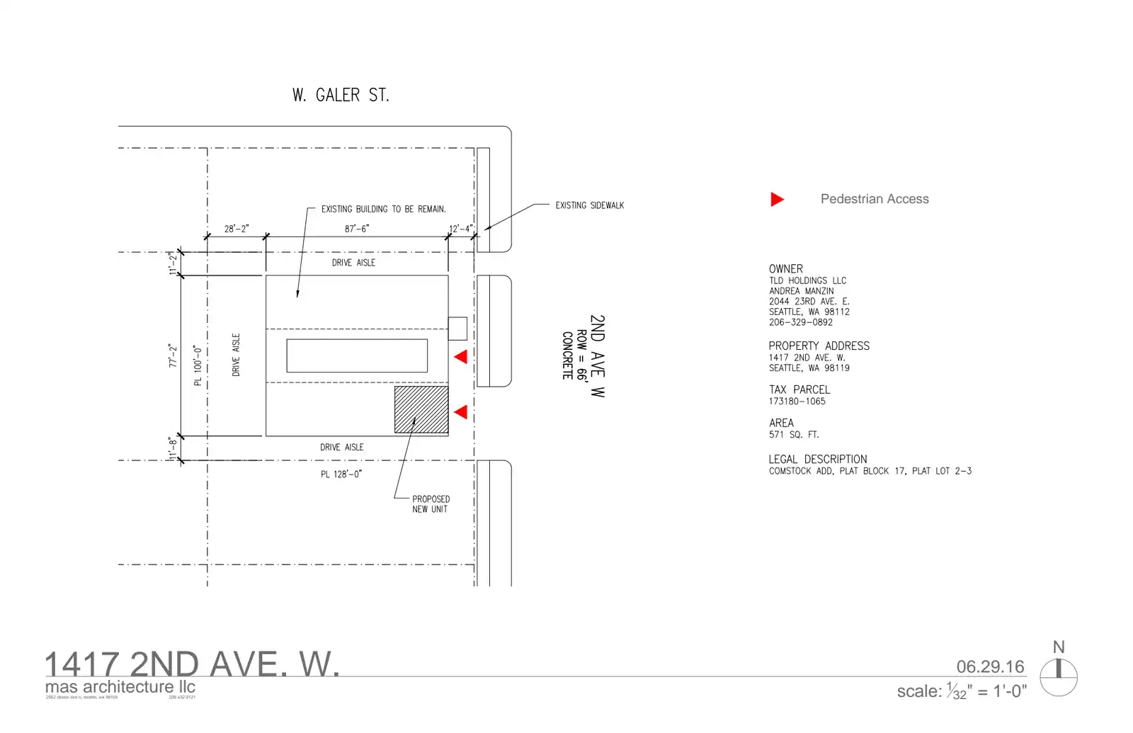 Site plan for 1417 2nd Ave W