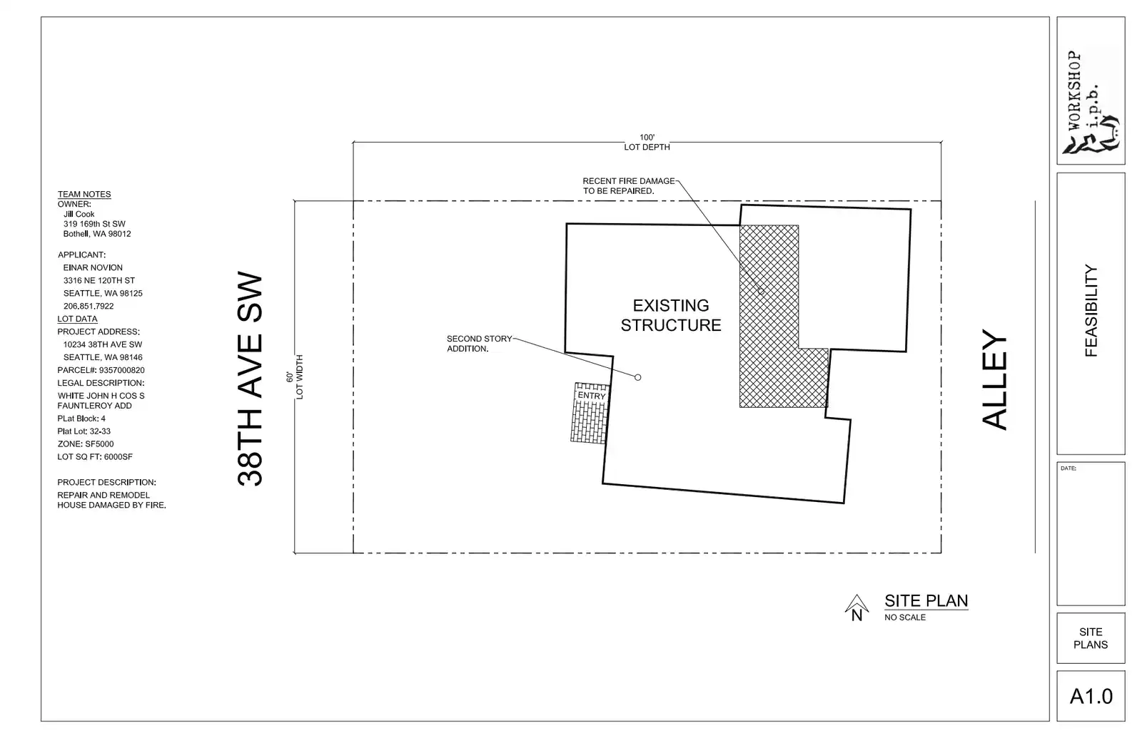 Site plan for 10234 38th Ave SW