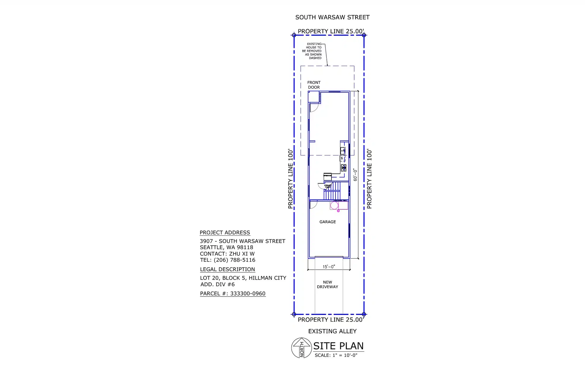 Site plan for 3907 S Warsaw St