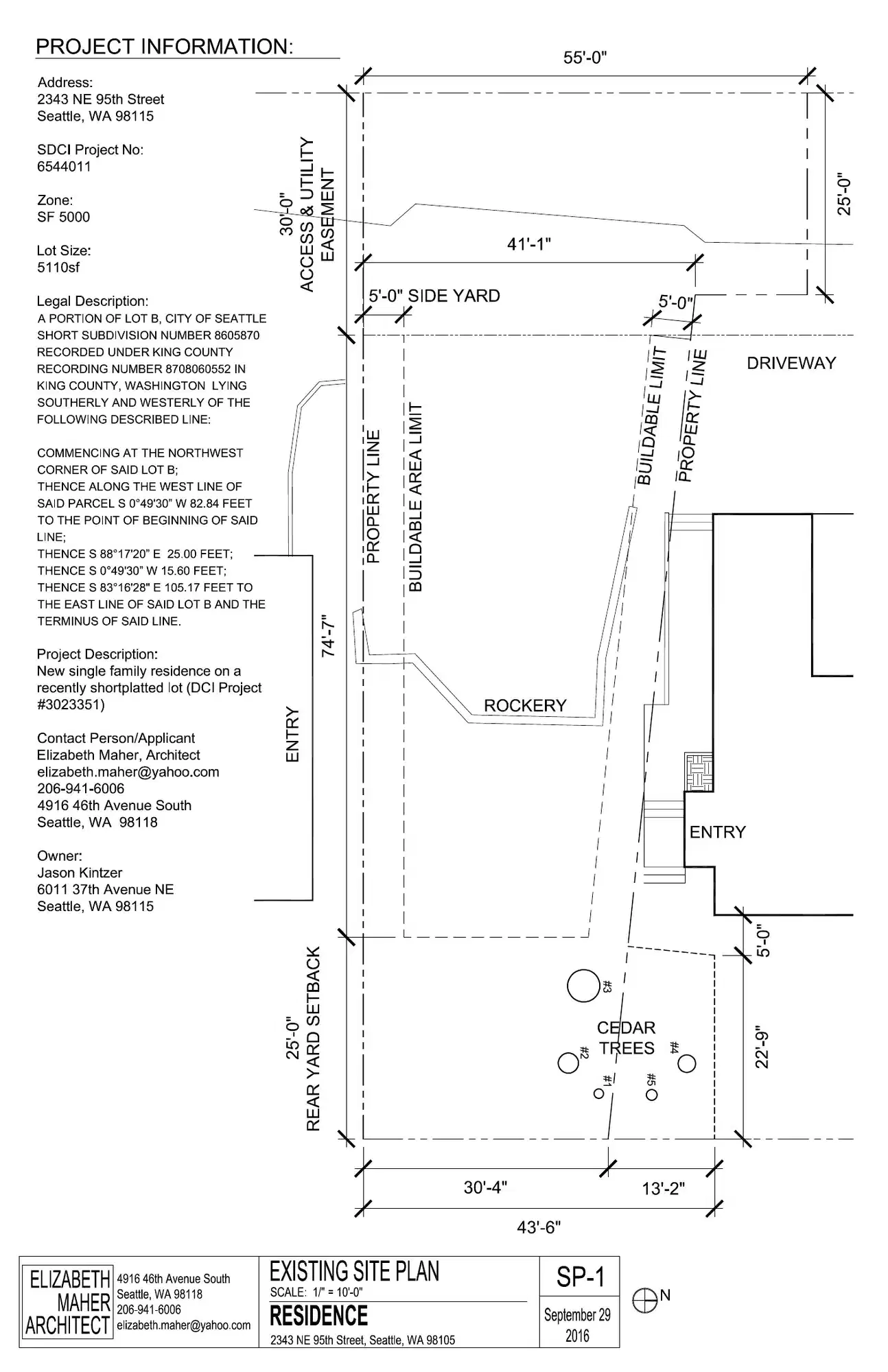 Site plan for 2343 NE 95th St