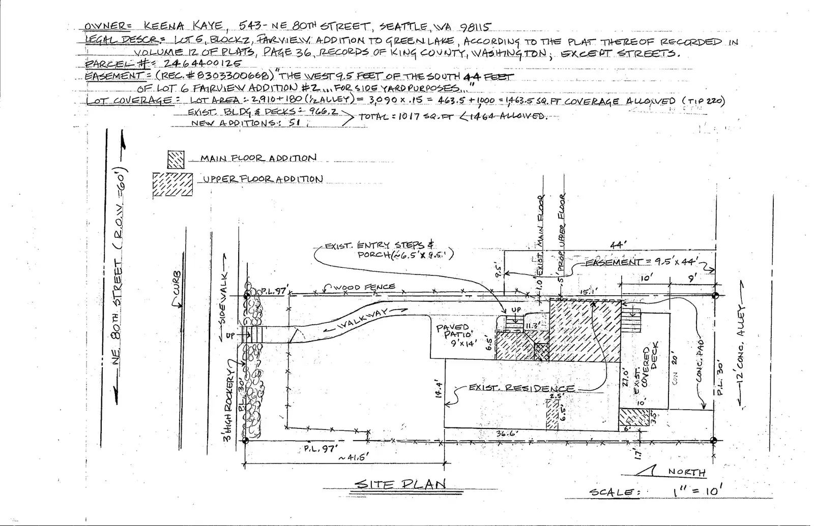 Site plan for 543 NE 80th St