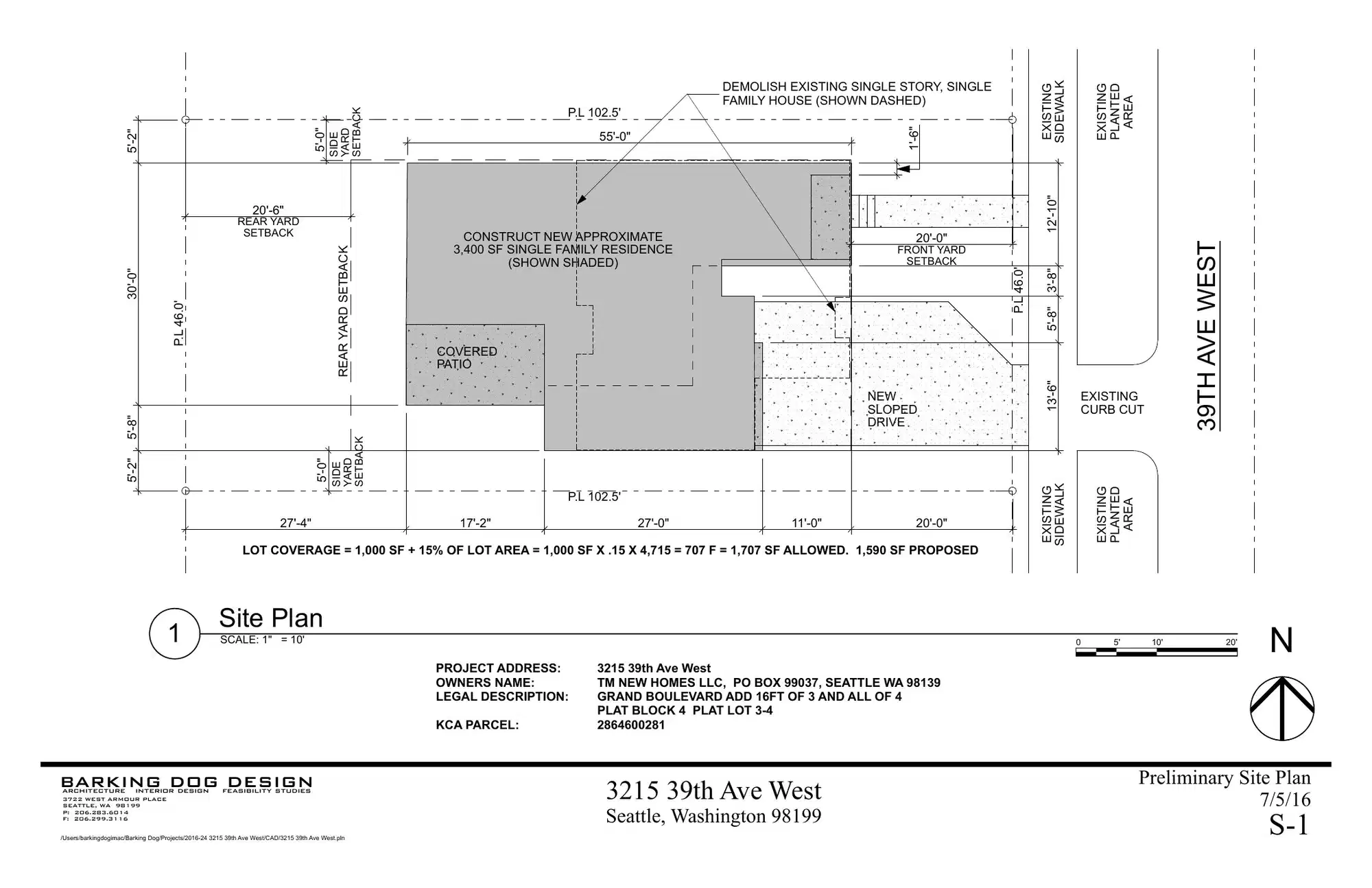 Site plan for 3215 39th Ave W