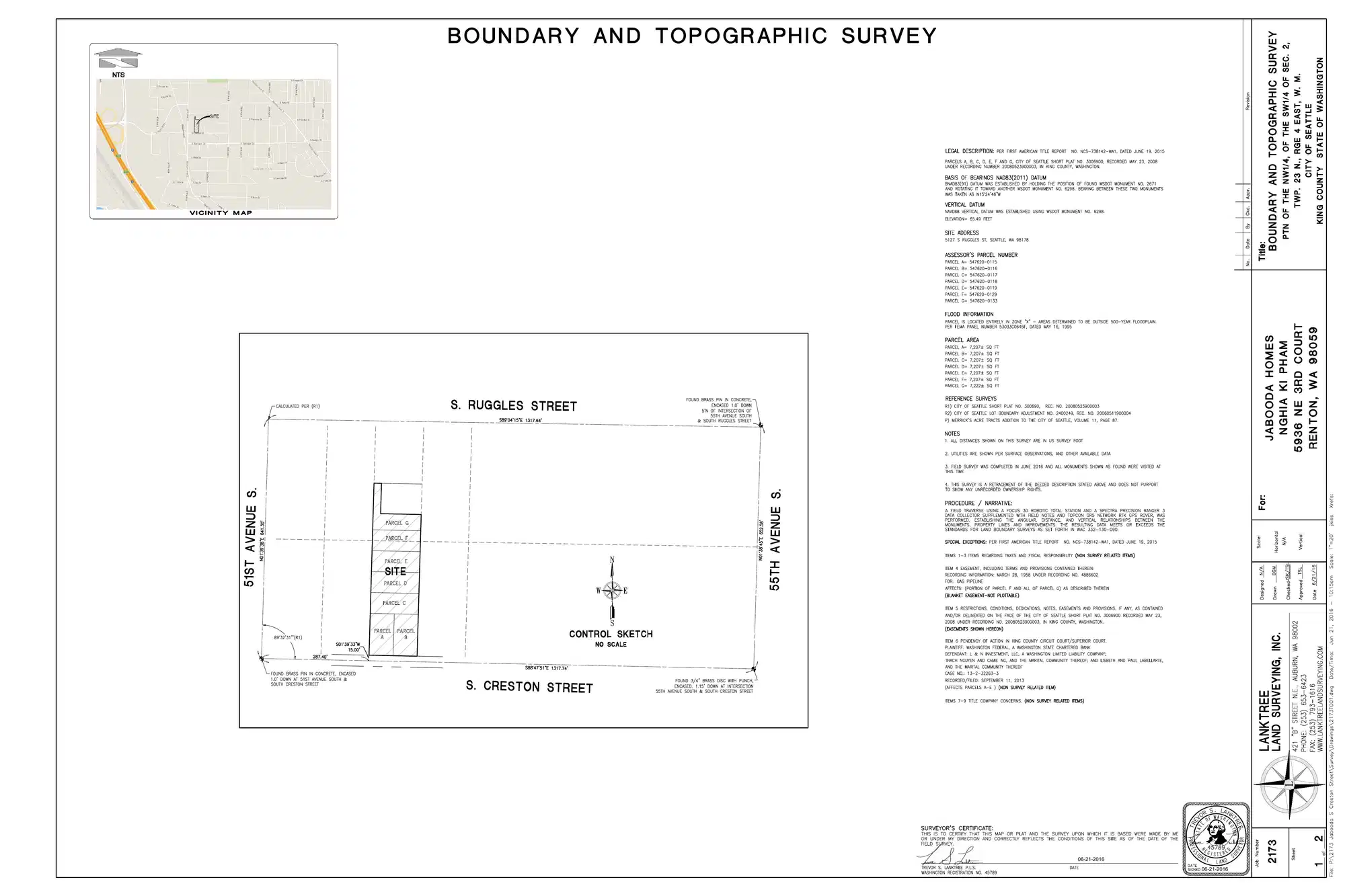 Site plan for 5136 S Creston St