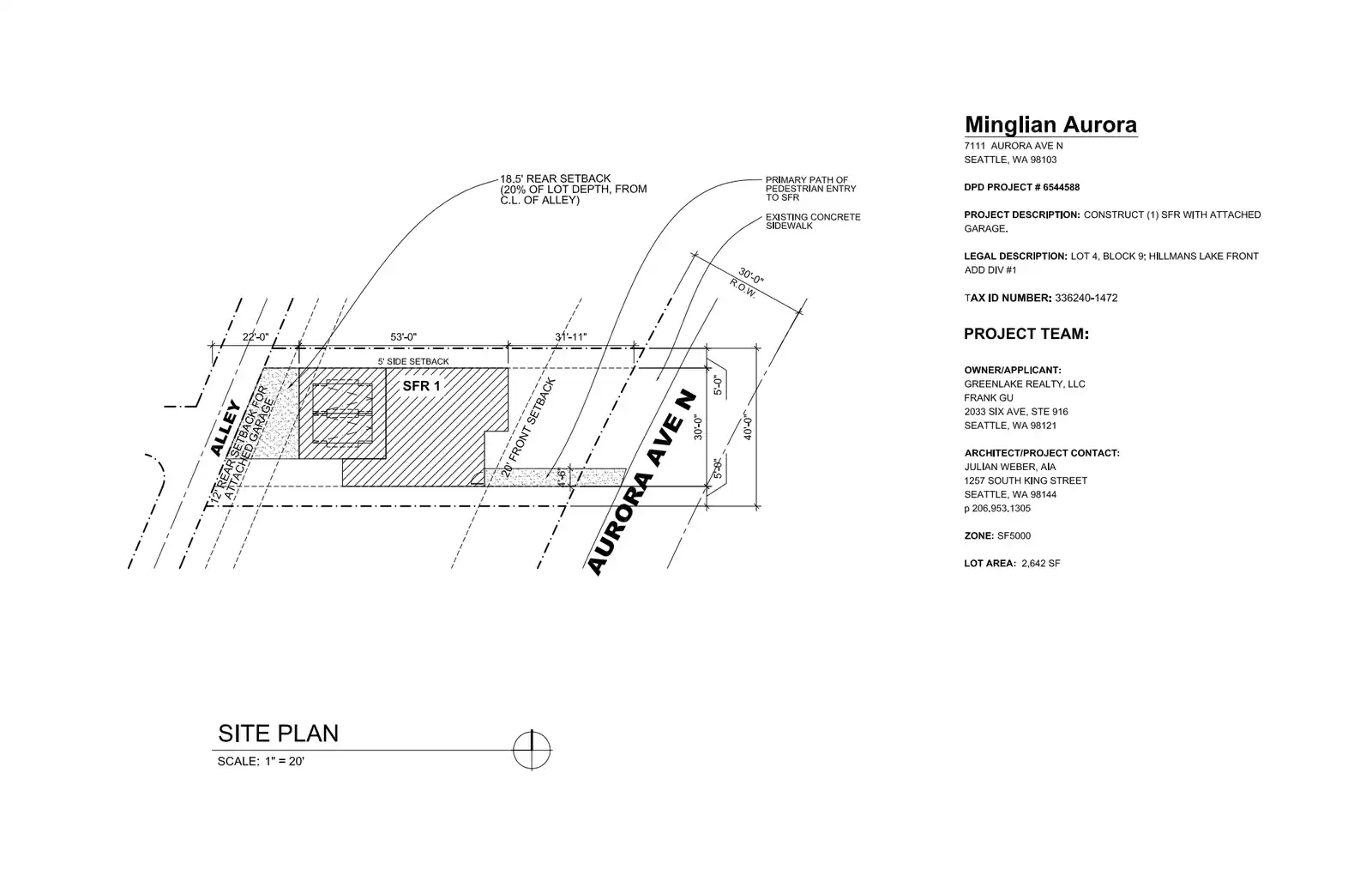 Site plan for 7111 Aurora Ave N