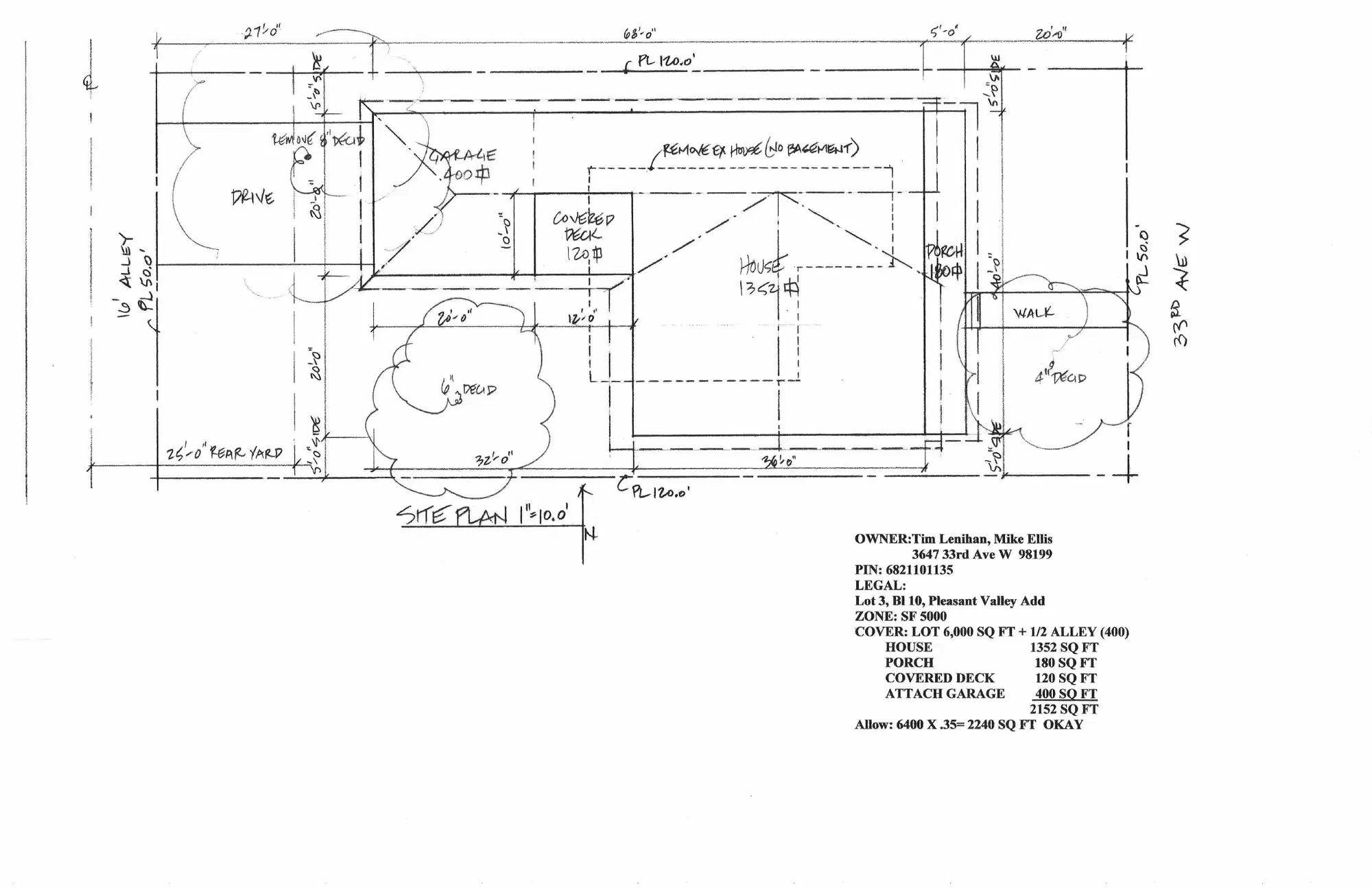Site plan for 3647 33rd Ave W
